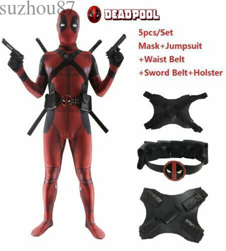 Deadpool Cosplay Costume Adult Kid Jumpsuit Halloween Marvel Zentai Bodysuits