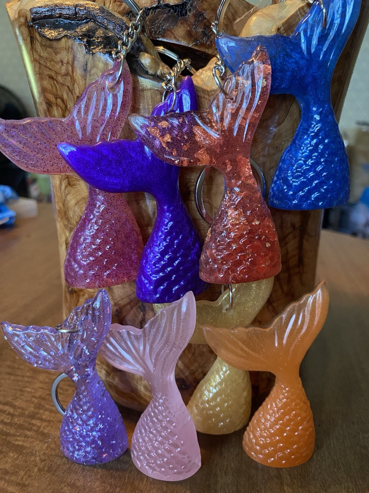 Mermaid Tail Resin Keychain