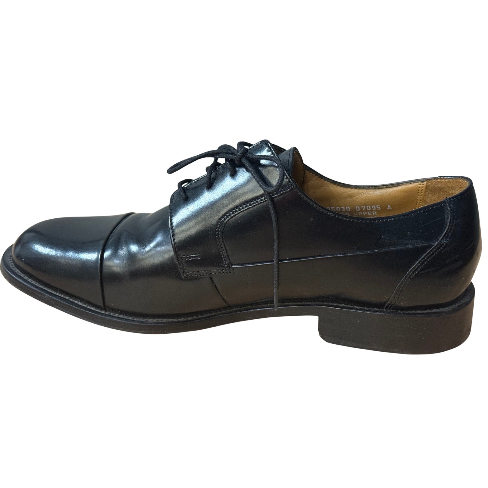 Bostonian Mens Black Leather Cap Toe Derby Dress Shoes 25030 Size 9 W