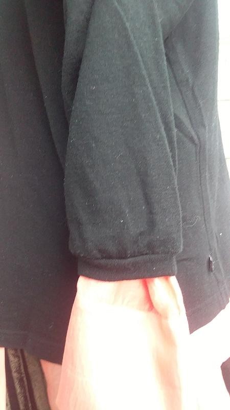 Layered Look Black Knit Sweater With Coral Collar Size L