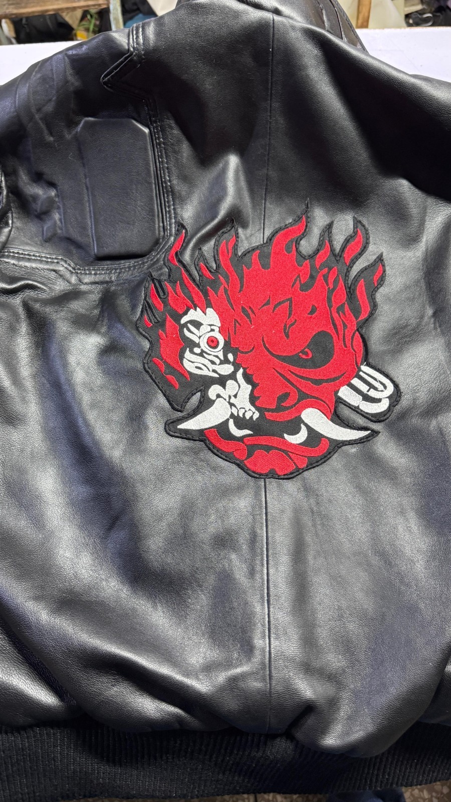 SAMURAI V’s Men’s Real Leather jacket Cyberpunk 2077 Bomber Gaming Fans Cosplay