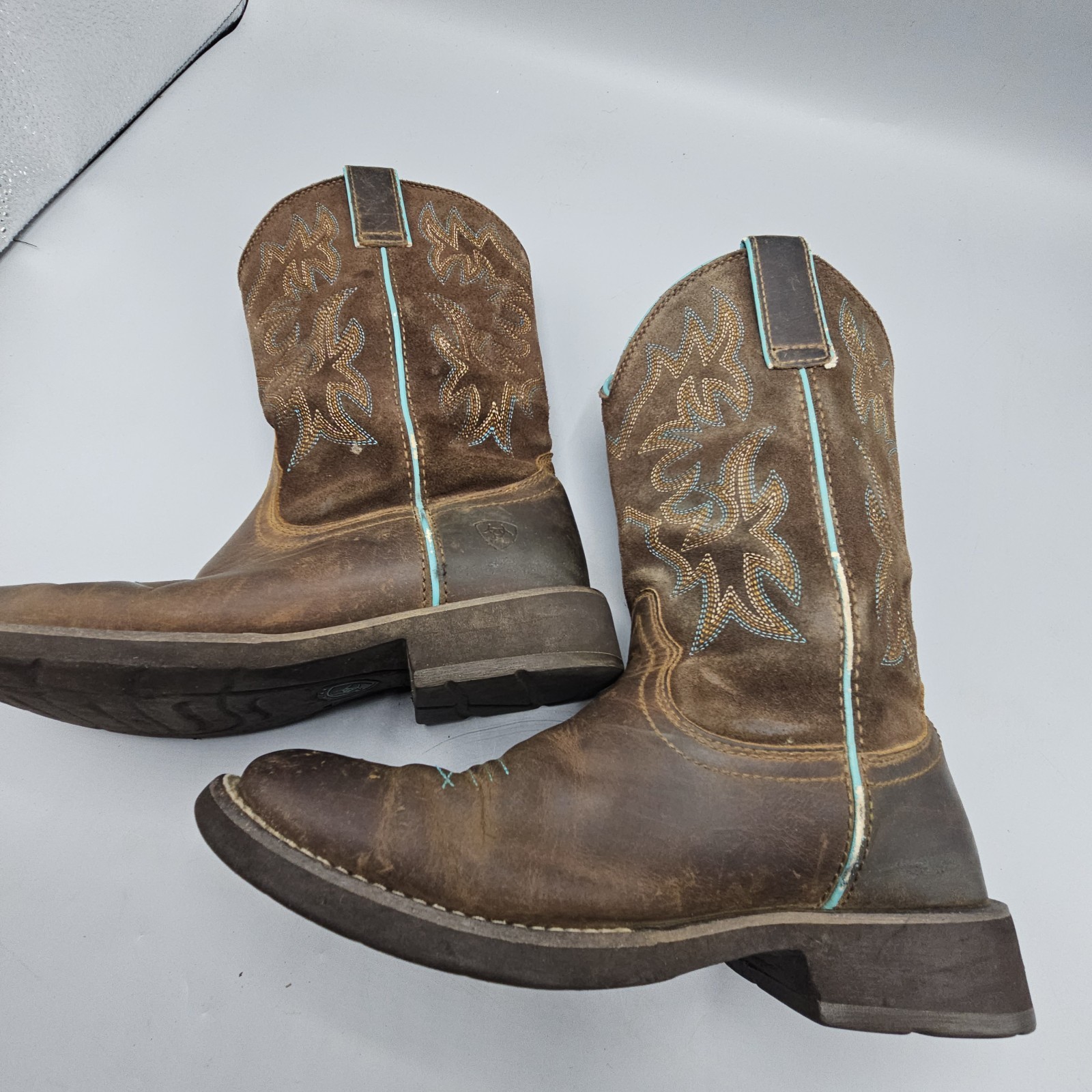 Ariat Delilah Western Boot Brown Turquoise Womens Size 6.5B Cowgirl Leather