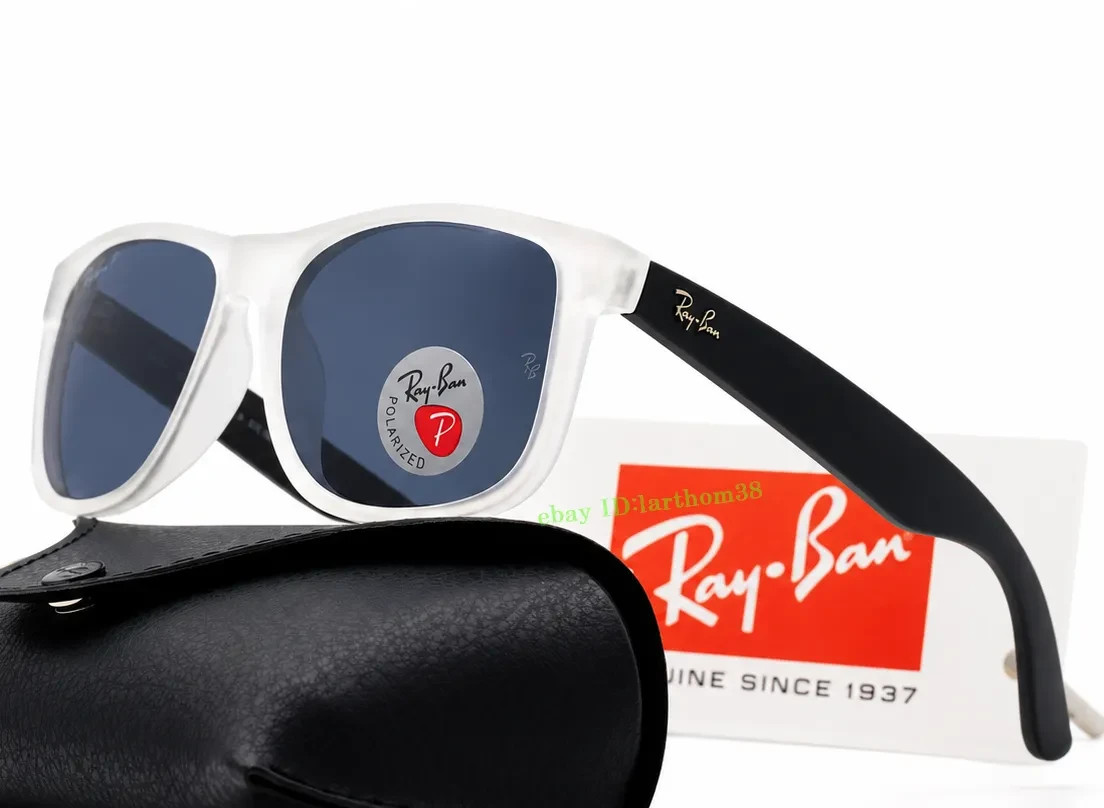 Ray-Ban RB4165 Justin Polarized Square Sunglasses Grey Matte Transparent 54mm 3P