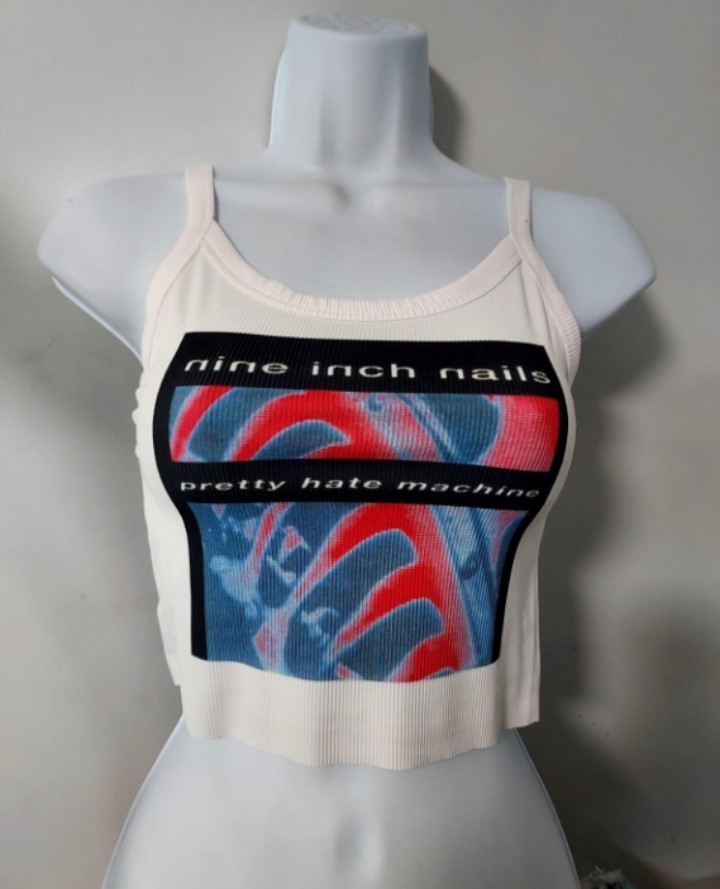 Nine inch Crop Top nine inch nails tank top ribbed pretty hate machine xs-3xl