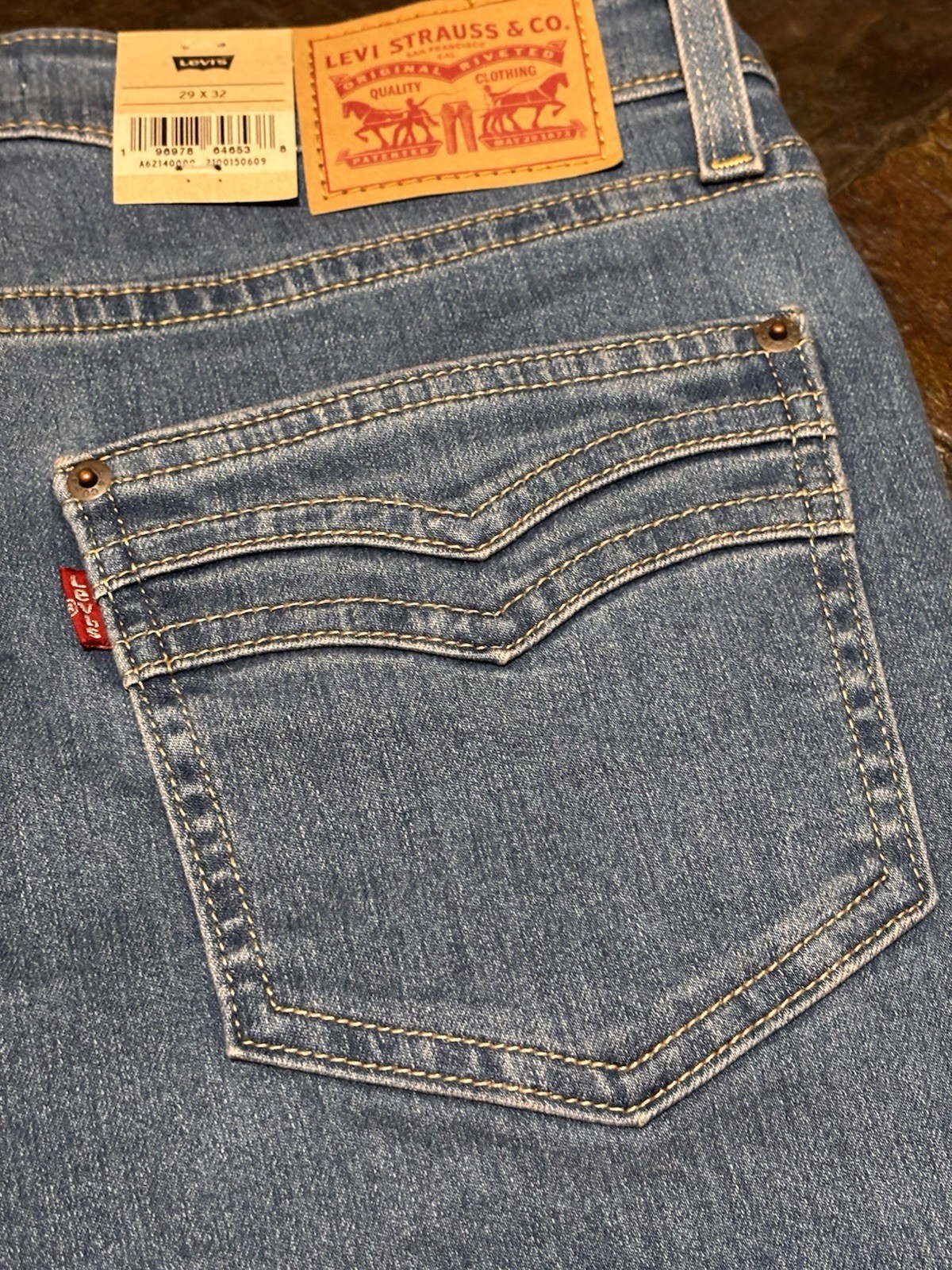 Levi’s 726 High Rise Flare Jeans Split Hem Medium Wash Women’s 29 X 32 Y2K Boho