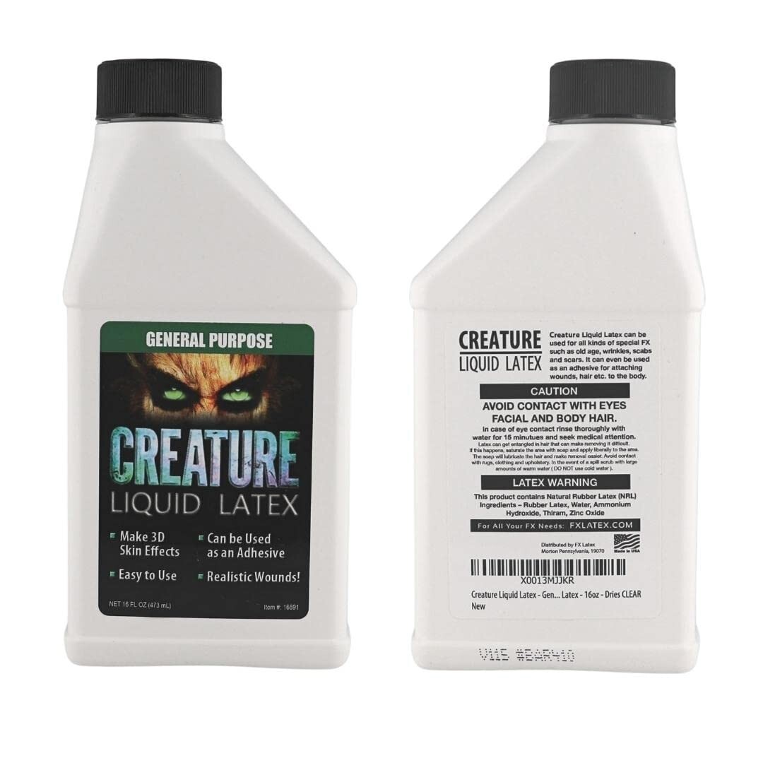 16oz CLEAR – Creature Liquid Latex, General Purpose Professional Special Effects