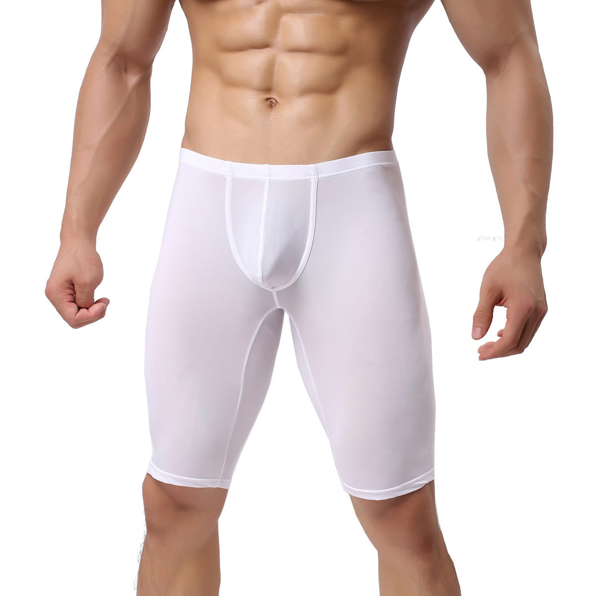 Men Briefs Pant Middle Trousers Seamless Thin Tight Gym Male Underwear Nightwear