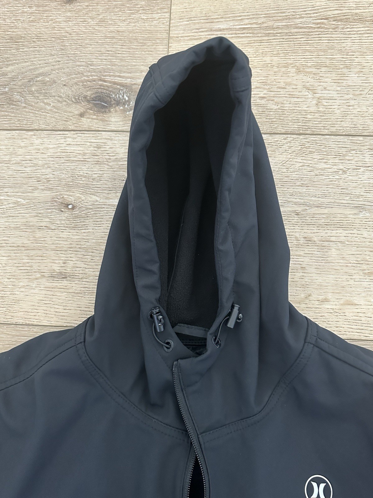 Hurley Hybrid Hooded Jacket Mens XXL Black Softshell Quilted Fleece Lined Zip