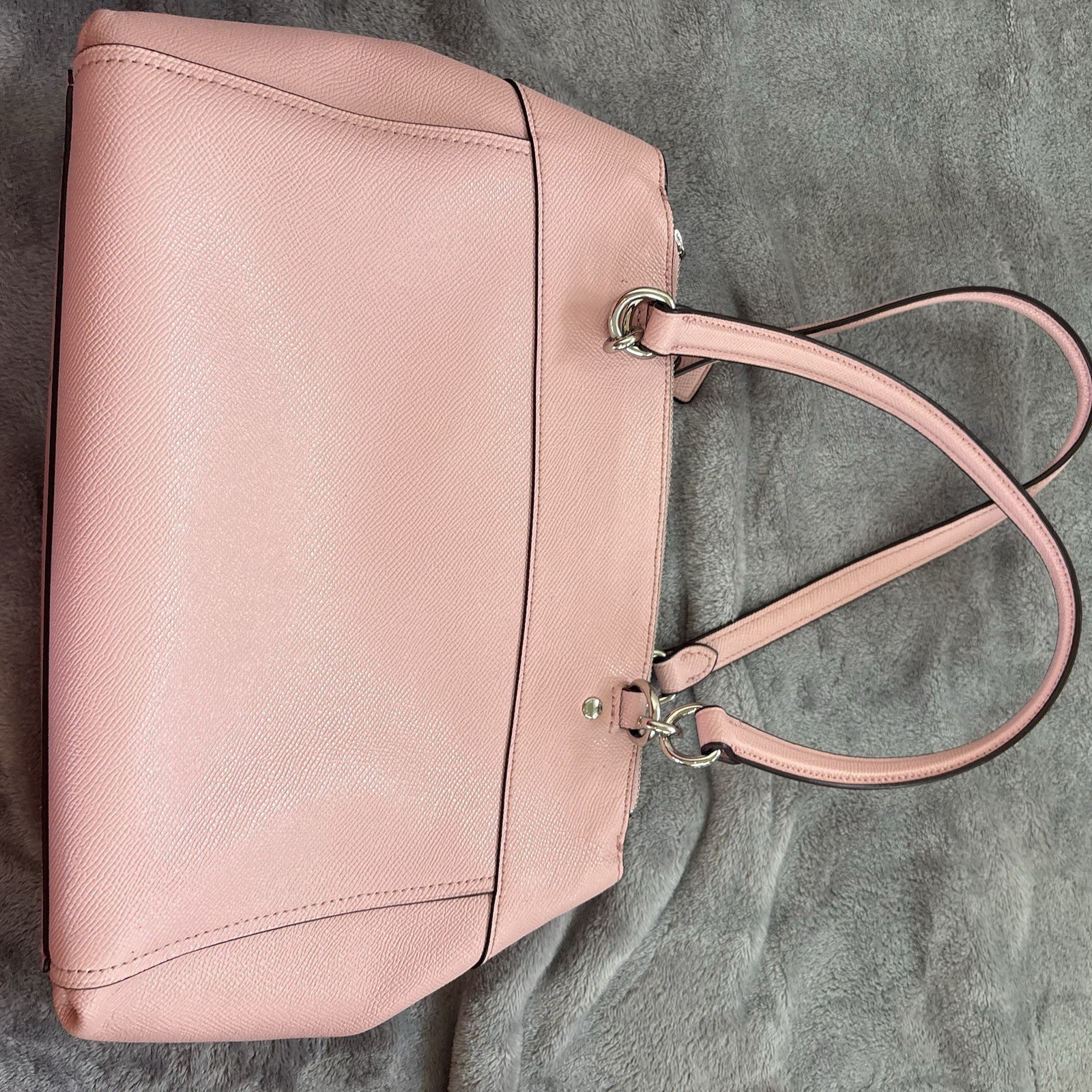 Coach Brooke Carryall Blush Pink Crossgrain Leather Satchel Bag