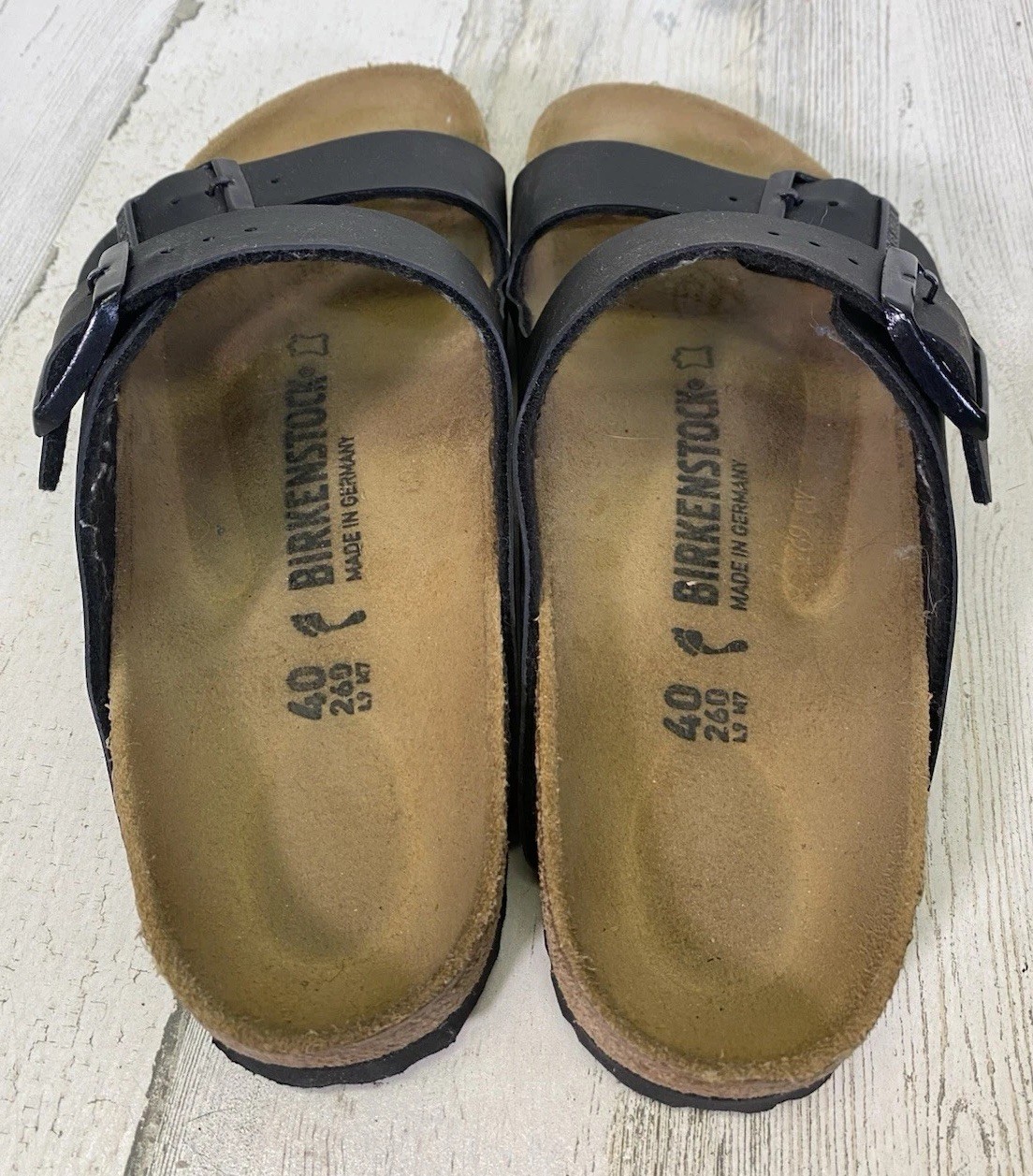Birkenstock Arizona Black Two Strap Sandals Sz 40 Women 9 Men 7 Medium / Narrow