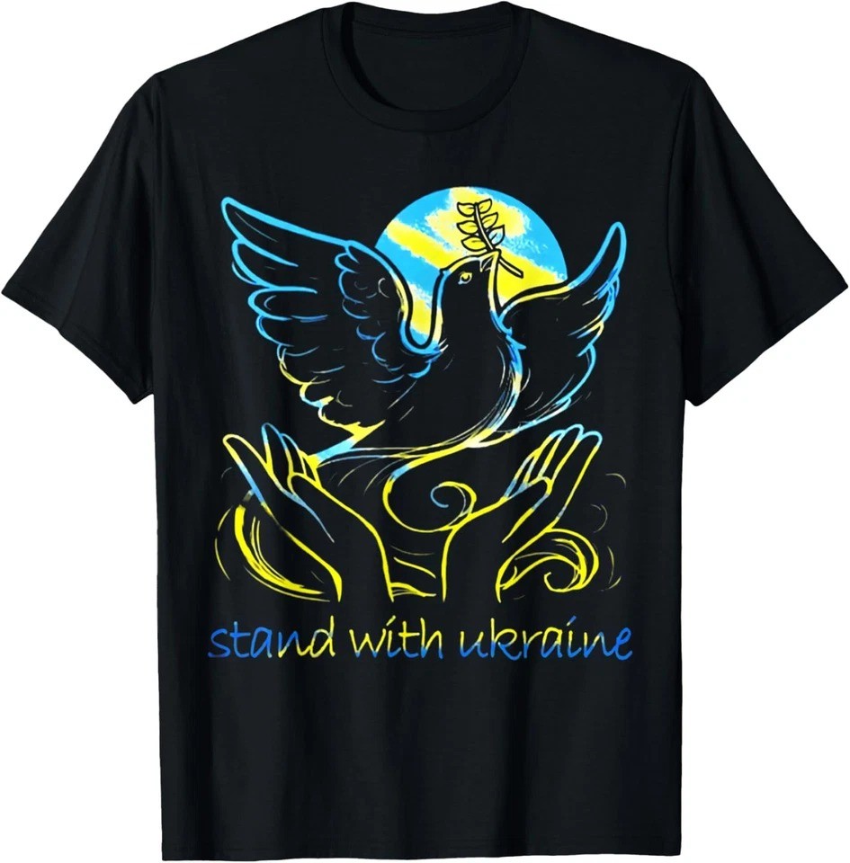2025/Peace In Ukraine Dove Stand With Ukraine Support Unisex T-Shirt
