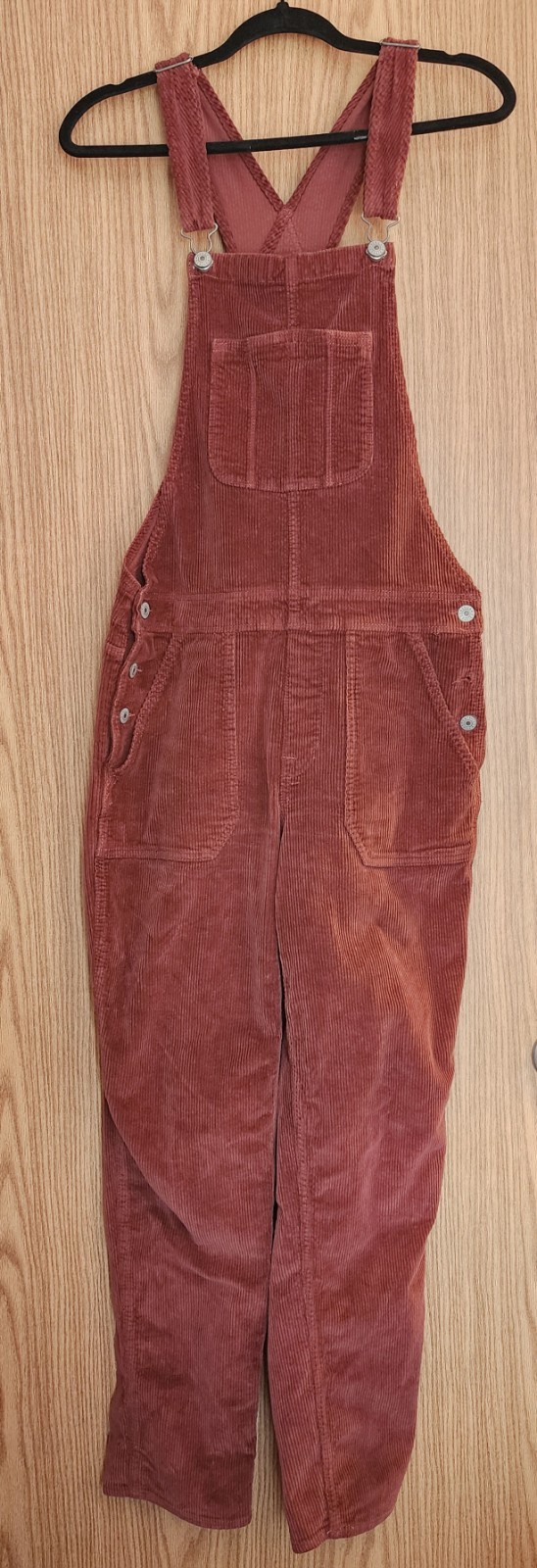 American Eagle Corduroy Overalls Maroon M Women’s Look New