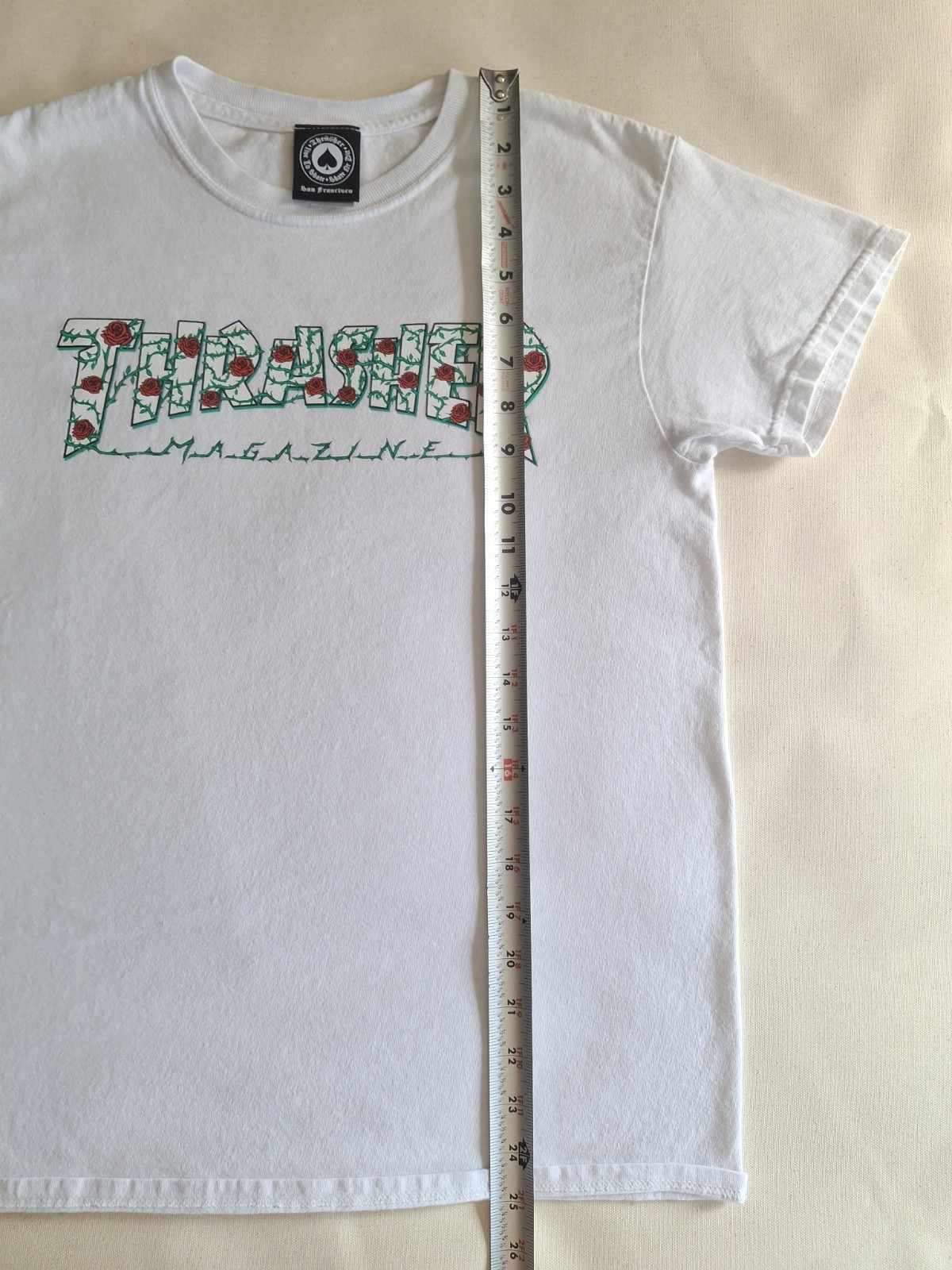 Thrasher Magazine Floral Spell Out Logo Men’s Small Short-Sleeve Graphic T-Shirt