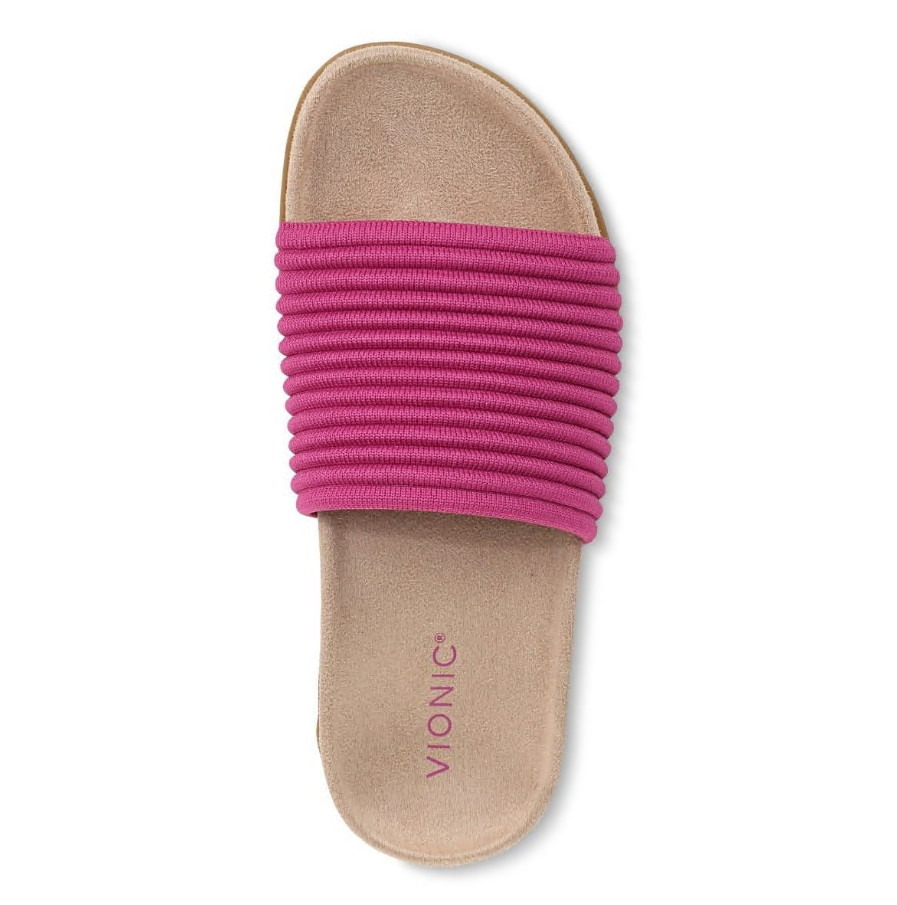 VIONIC Evie Knit Slide Sandal, Rose Violet (NEW)
