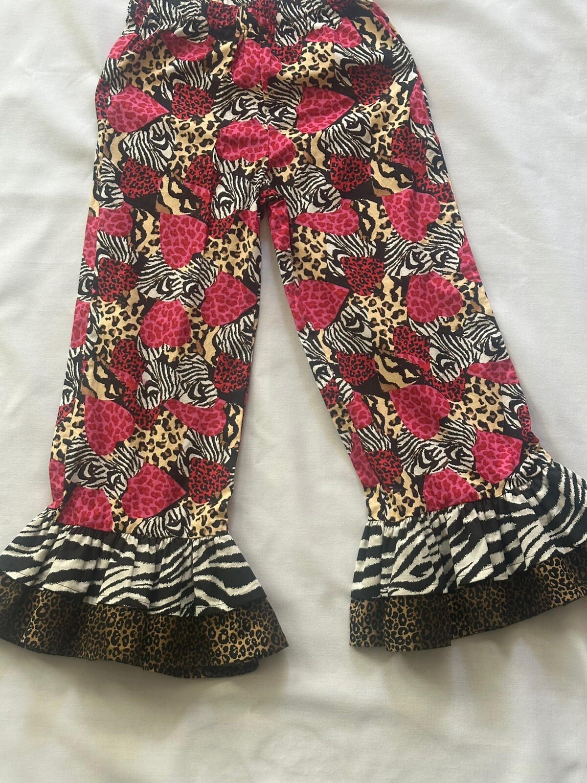 Girls Ruffle Pants Size 5-6 NEW CUSTOM MADE Wear Any Season
