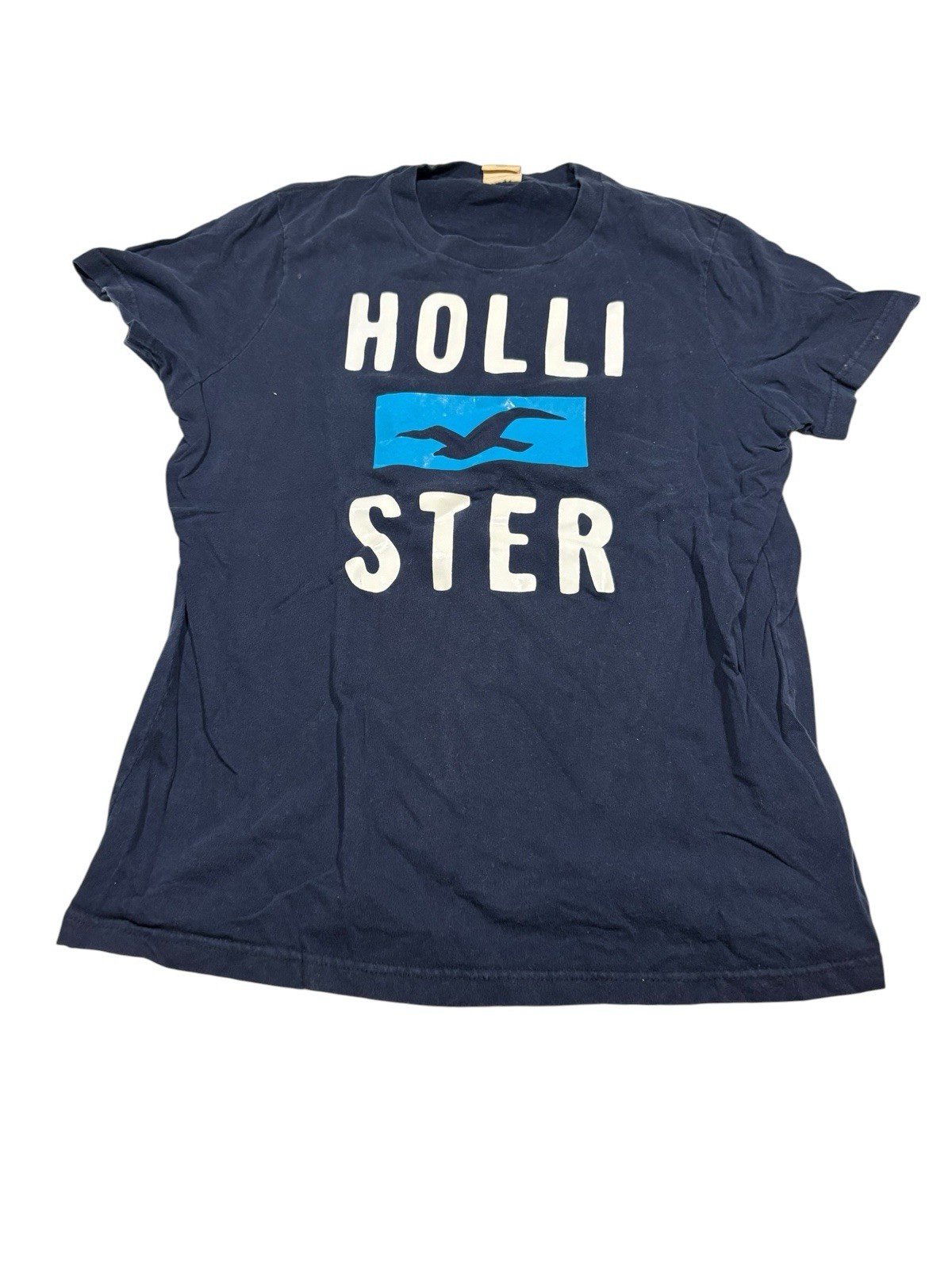 Hollister California Men’s Navy Logo Graphic Short Sleeve T Shirt Size Small