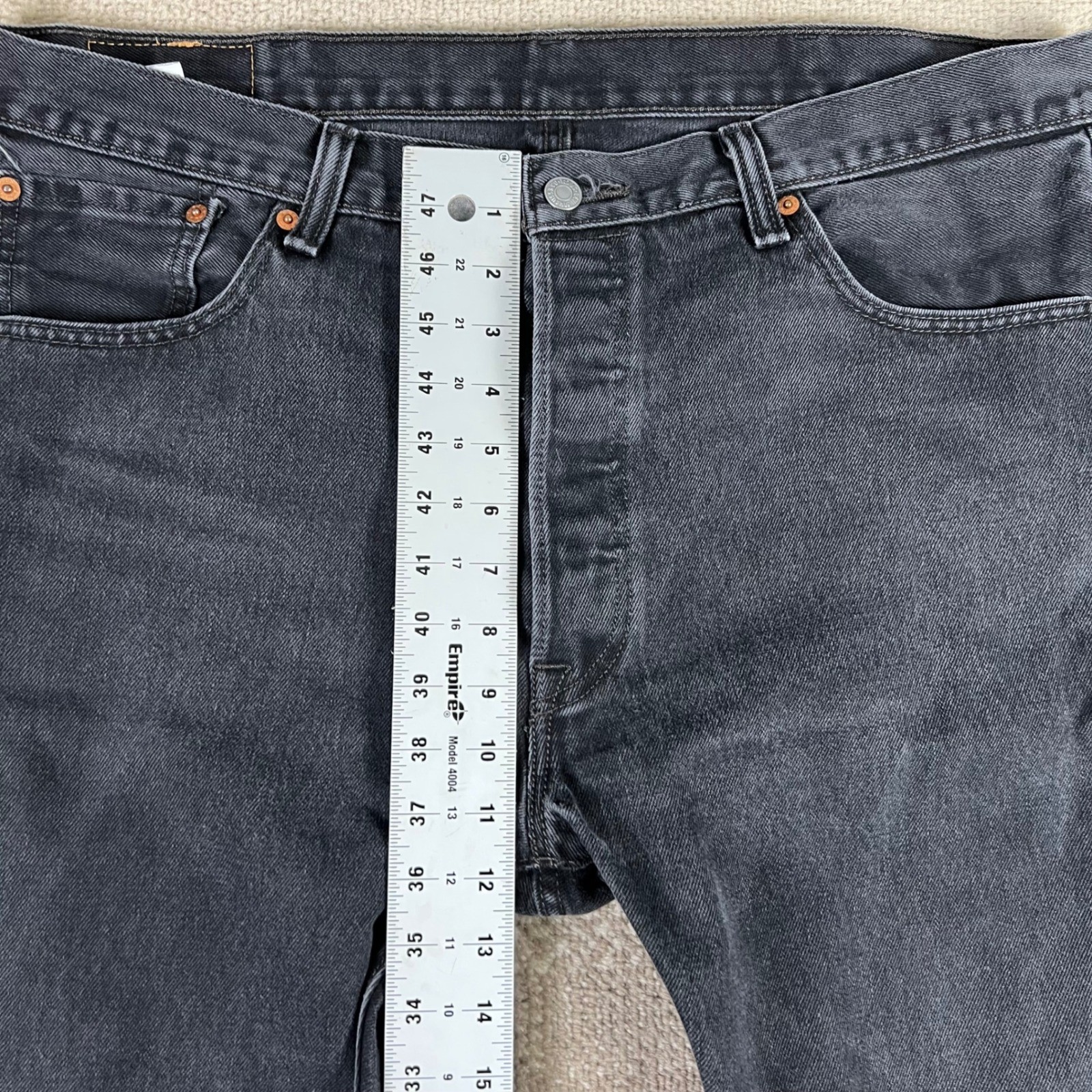 Levi’s 505 Regular Fit Classic Straight Leg Black Denim Jeans Mens 38X30