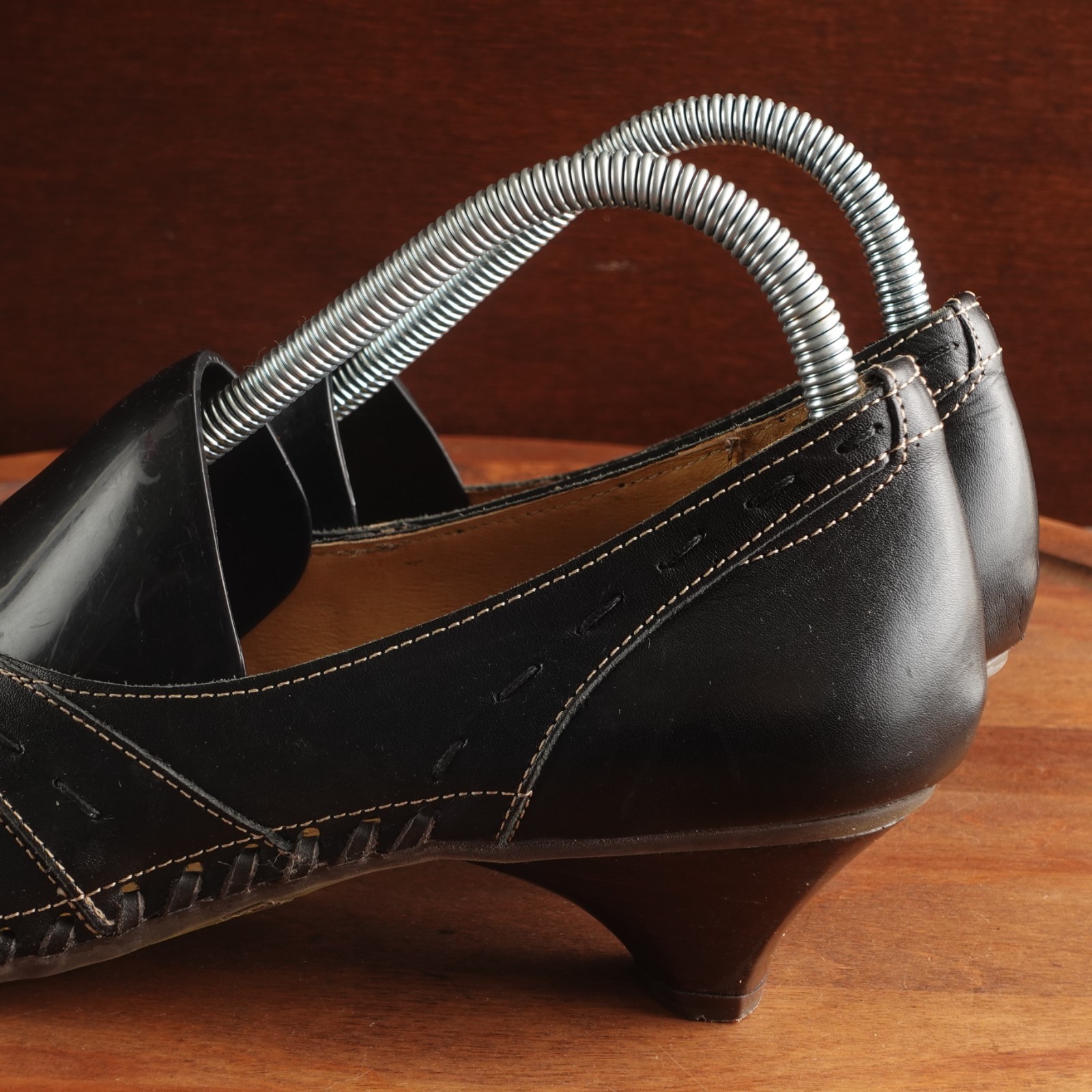Pikolinos Heels Womens SZ EU 40 US 9-9.5 BLK Leather Comfort Career Neutral Shoe