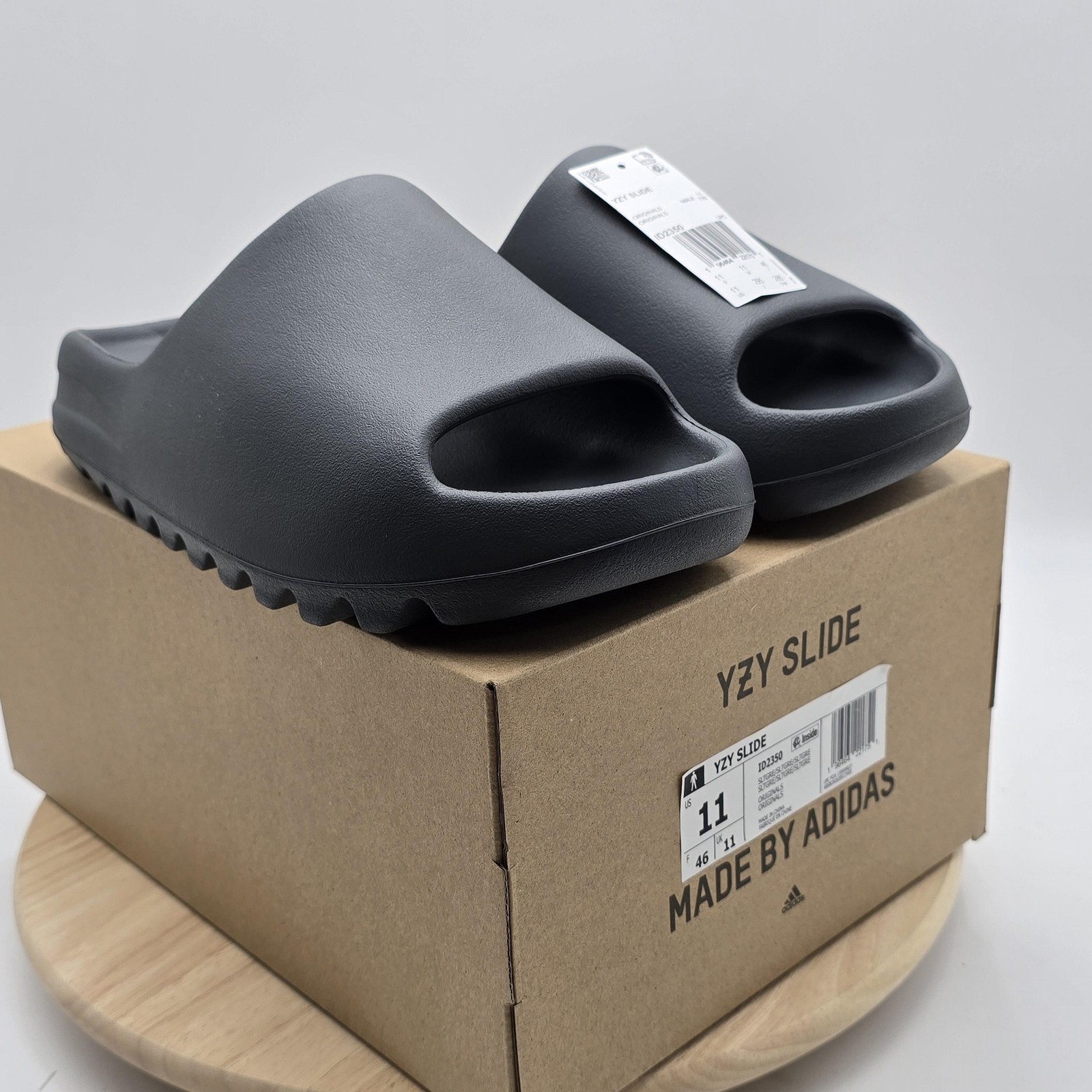 Adidas YZY Slide Sandals Mens Size 11 Gray Slate Grey Slip On Shoes ID2350 New