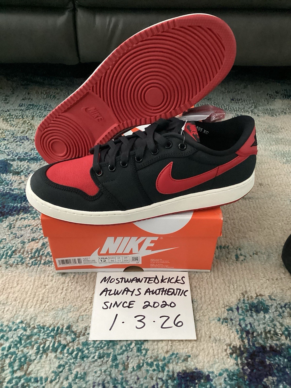 DS 2023 Nike Air Jordan Retro 1 Low AJKO Bred Men’s Sz 12