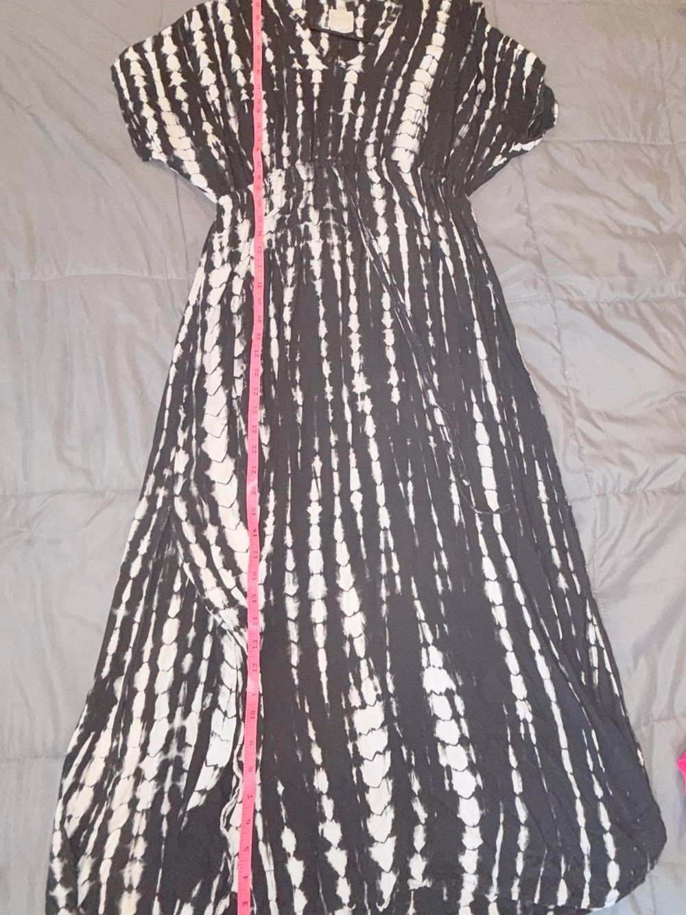 Runaway Child Black & White Tie Dye Maxi Dress Boho Beach Cover Up One Size