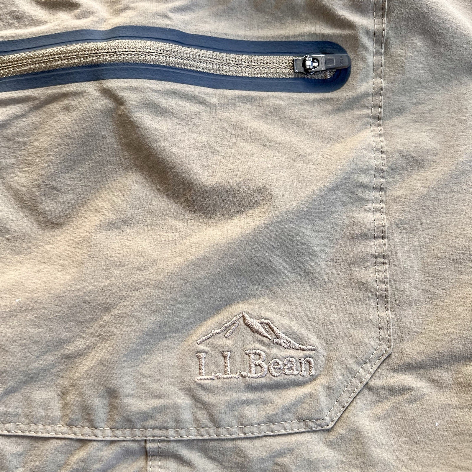 LL Bean Shorts Men’s Tan 40W Cresta Lightweight Hiking Repaired