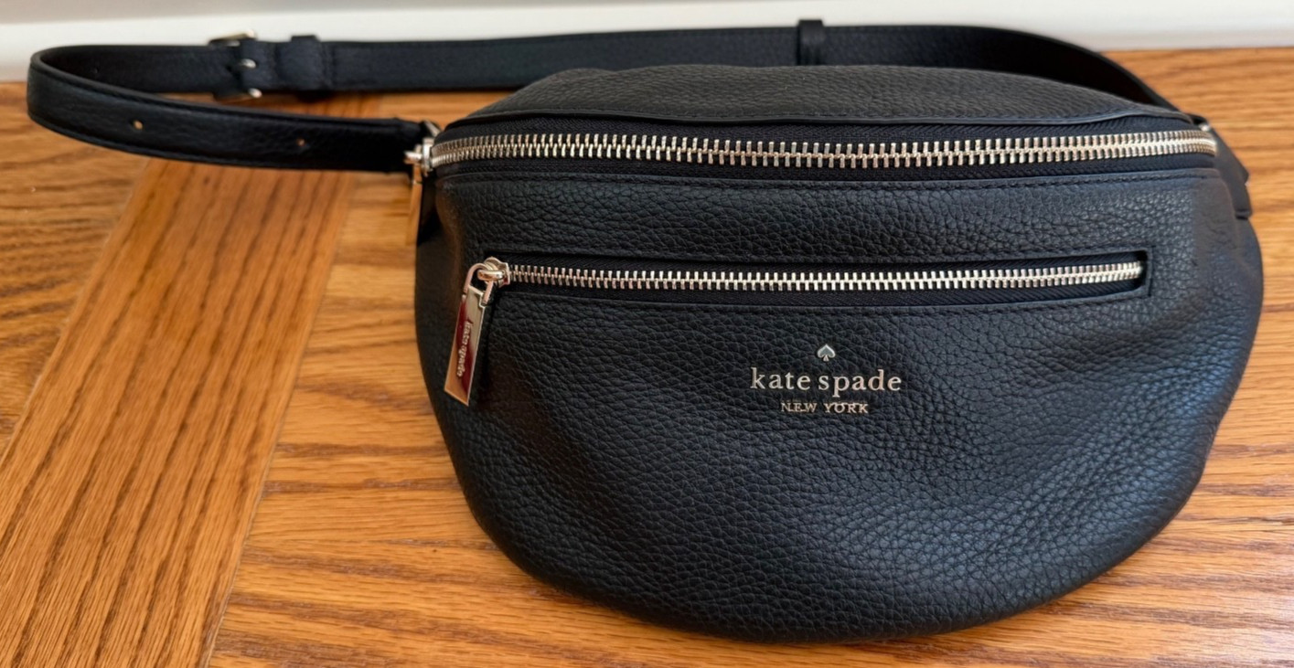 Kate Spade Leila Pebbled Black Leather Belt Bag WKR00306 MINT Condition!