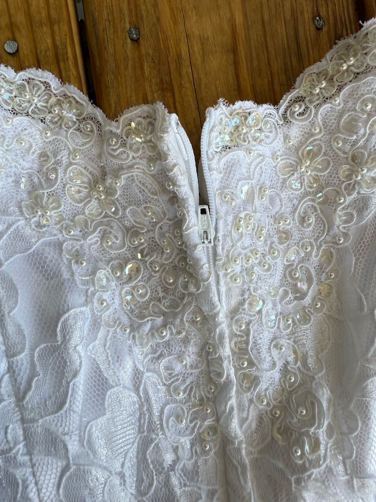 Mori Lee Short Lace Sequin Wedding Or Reception Dress W Sweetheart Neckline 12