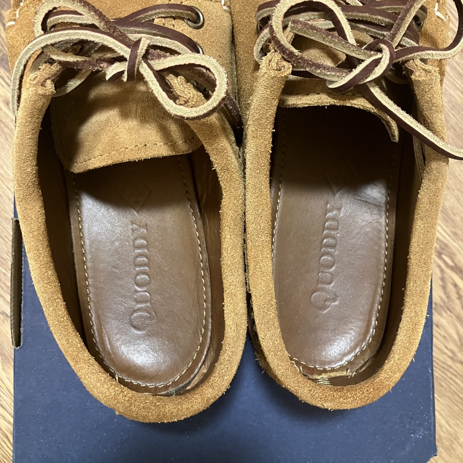 Quoddy Blucher Suade Moccasins with Vibram Outsoles Size 8