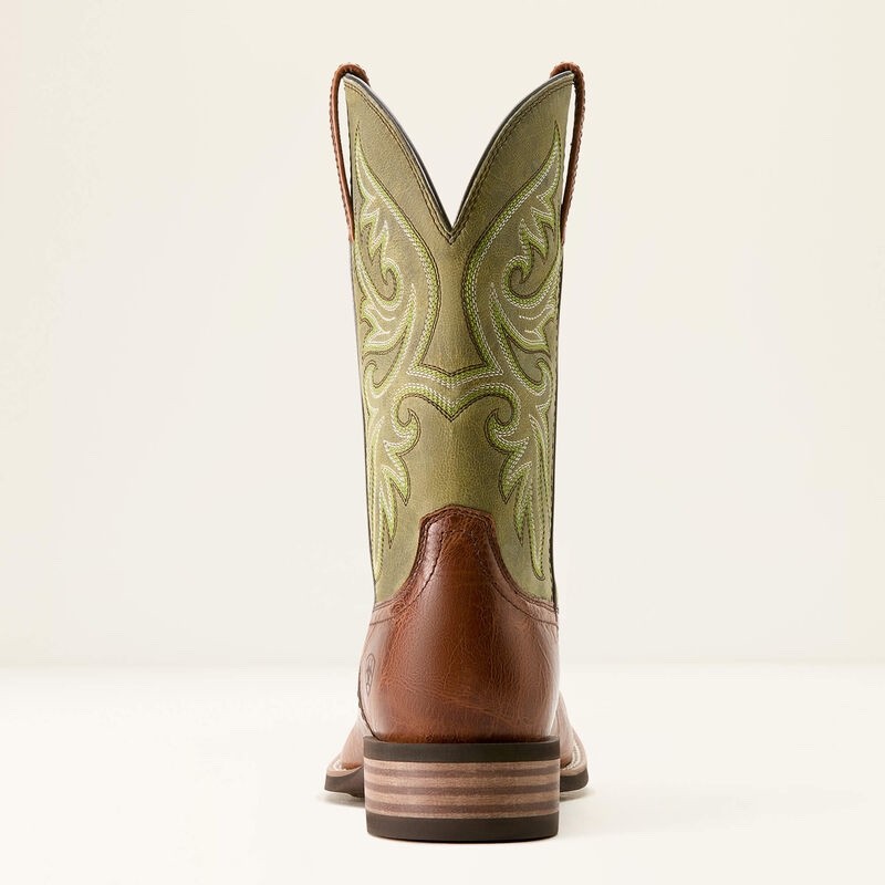 New Men’s ARIAT “SLINGSHOT” Tan/Green Leather 11″ Western Cowboy Boots 10053630
