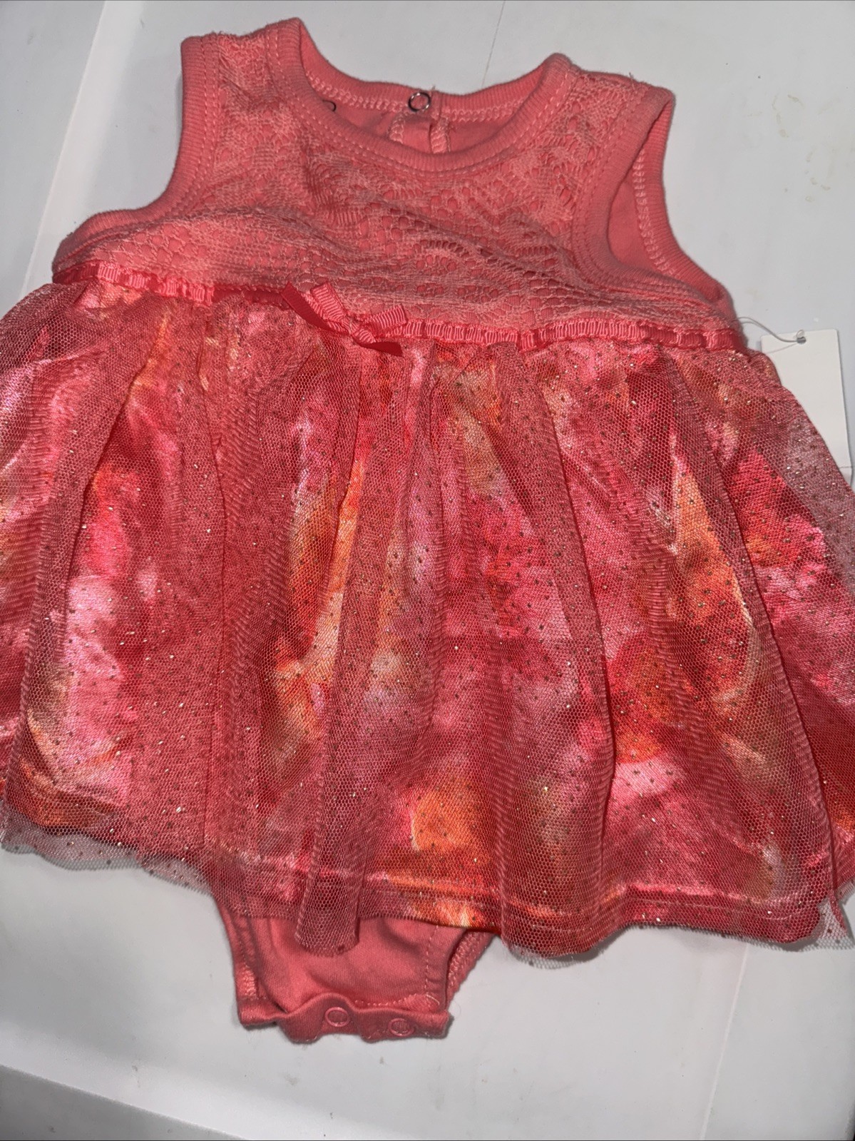 Pink Tutu Dress Bodysuit Girls Sparkle 6-9 Months Pink Tutu Snap Lacey