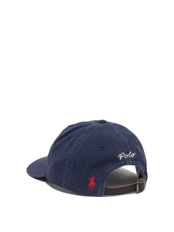 POLO RALPH LAUREN MEN LOGO WASH BASEBALL TWILL COTTON CAP NAVY#7109263682001-NWT