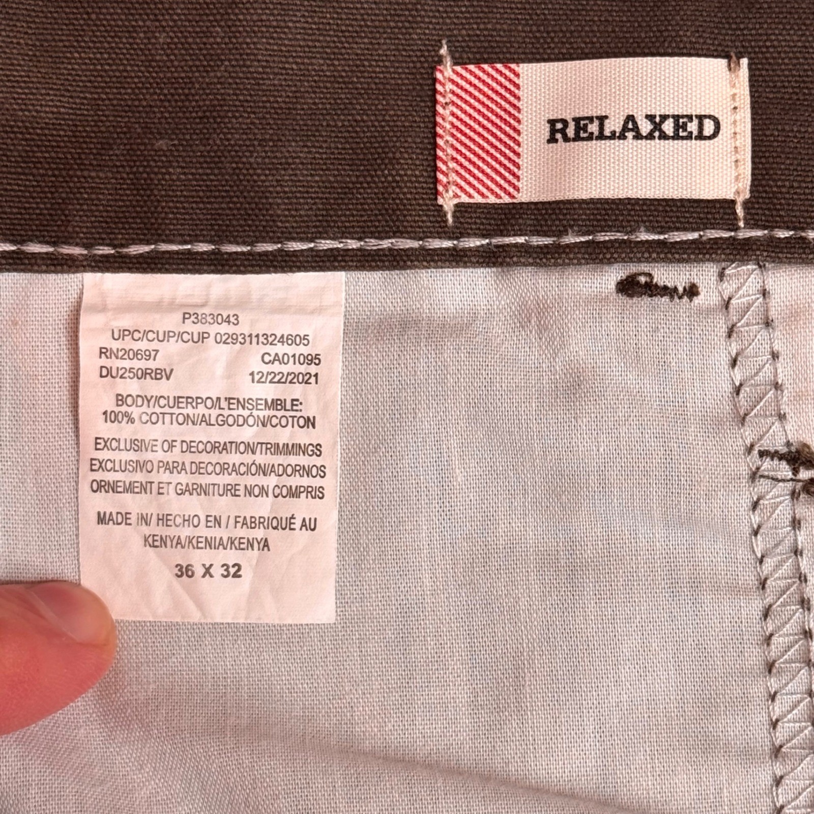 Dickies Mens Relaxed Fit Carpenter Pants Brown Duck Canvas Workwear 36×32