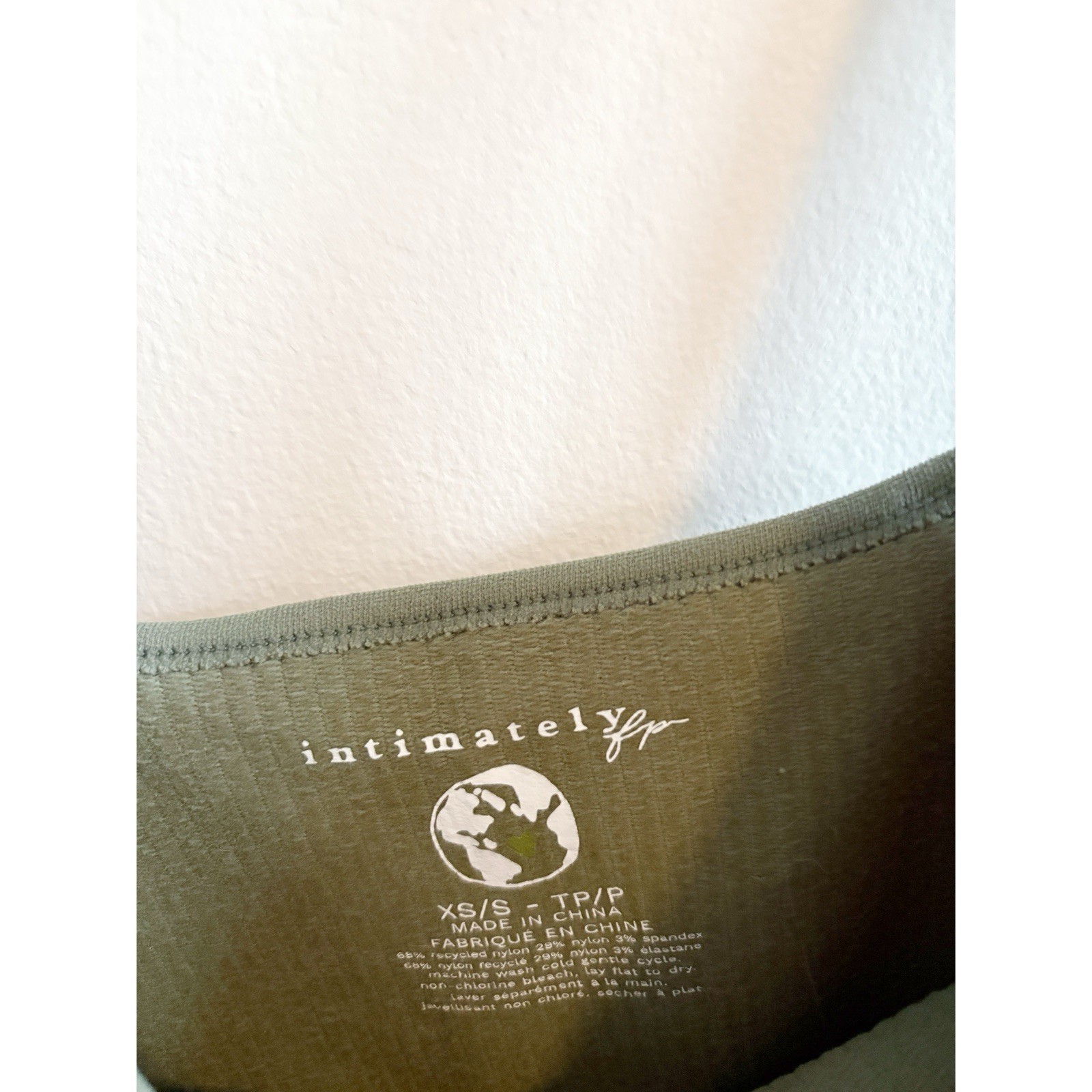 Free People Sage Green Ribbed Bodysuit EUC SIze XS/S