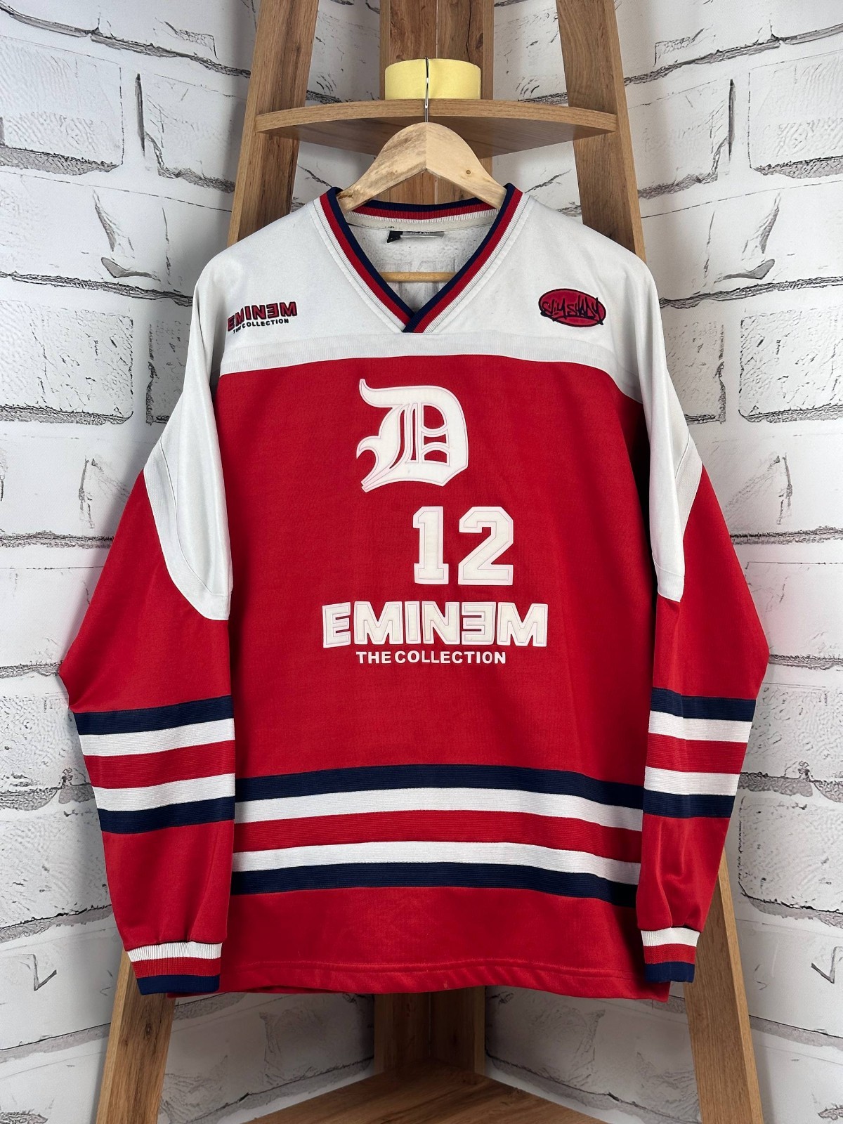 Eminem The Collection Long Sleeve Jersey Vintage Rare Red Size L /us duties paid