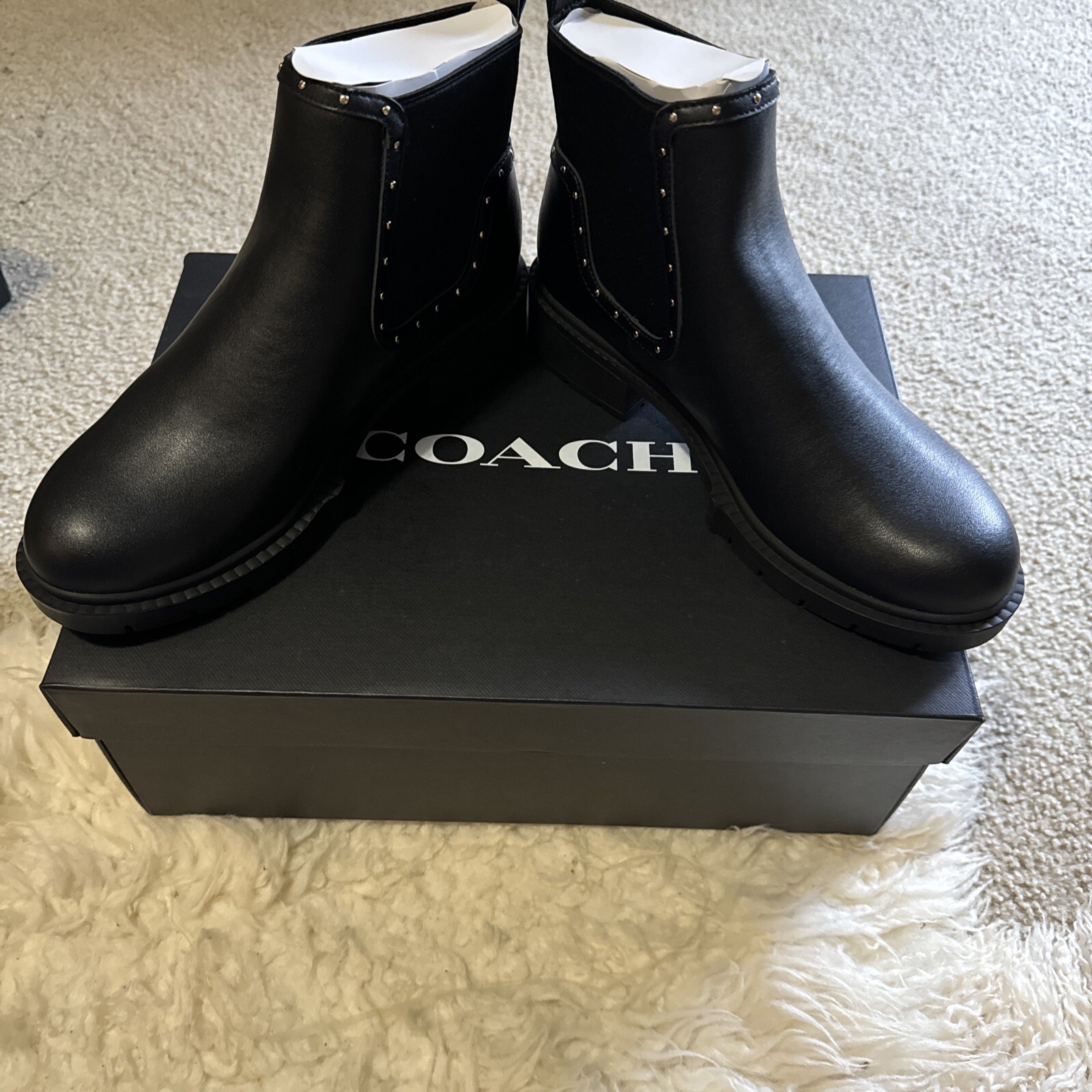 Coach Women’s Lory Leather Black Booties (C5773) Size 11 Retail Price $250