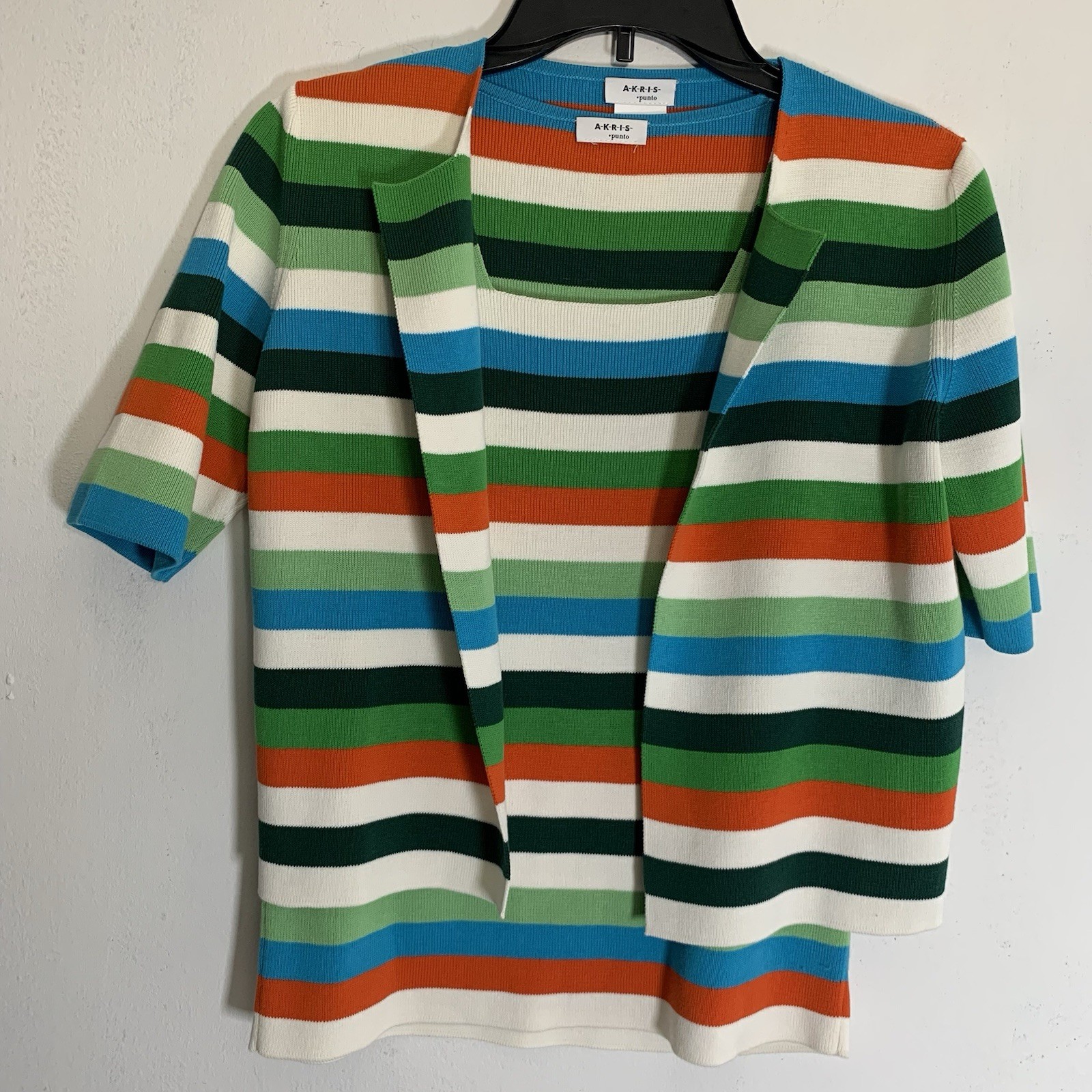 Akris Punto – Baumwolle Cotton Stripe Cardigan – Size: US 6