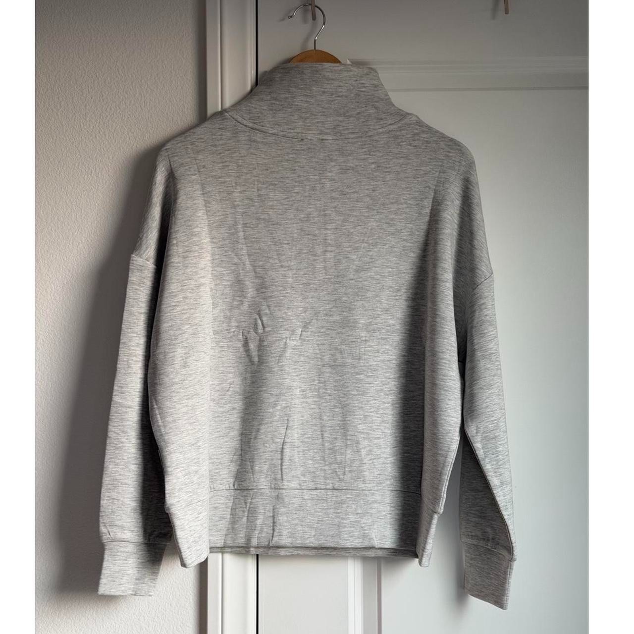 Varley Hawley Half-Zip Sweat in Light Grey Marl, Size X-Small