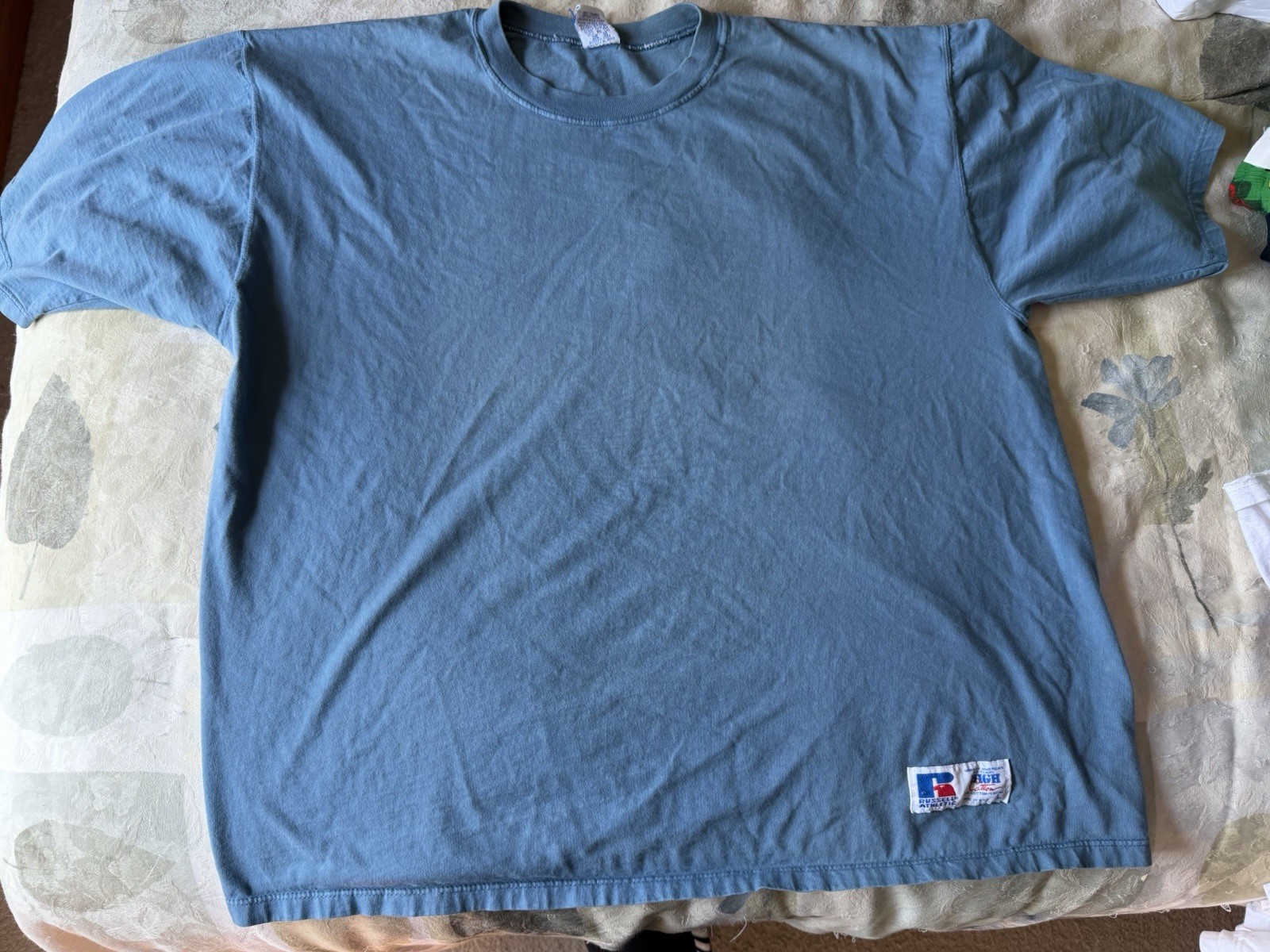 Russell Athletic Men’s Slate Blue Solid Crew Neck Short Sleeve T-Shirt Size L