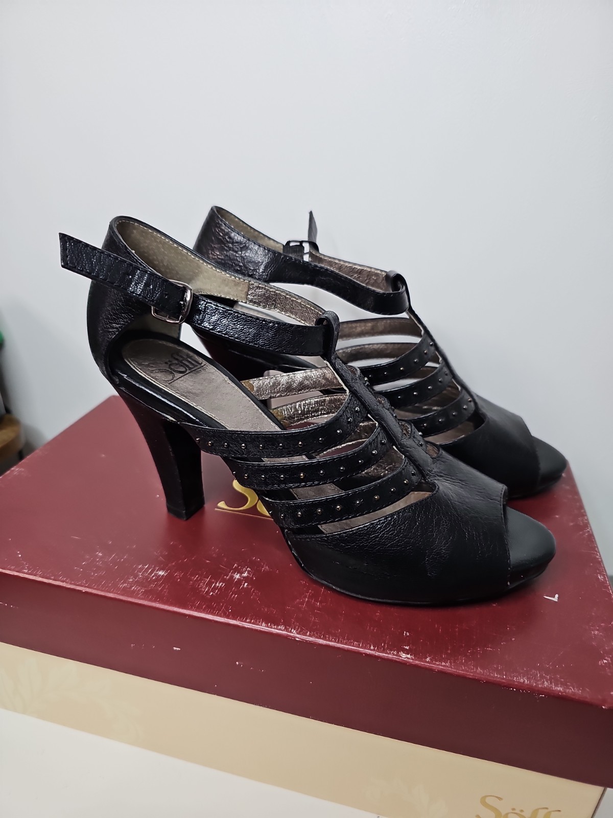 Sofft Rialto Black Strappy Open Toe Dress Sandals Women’s Size 8.5 NIB