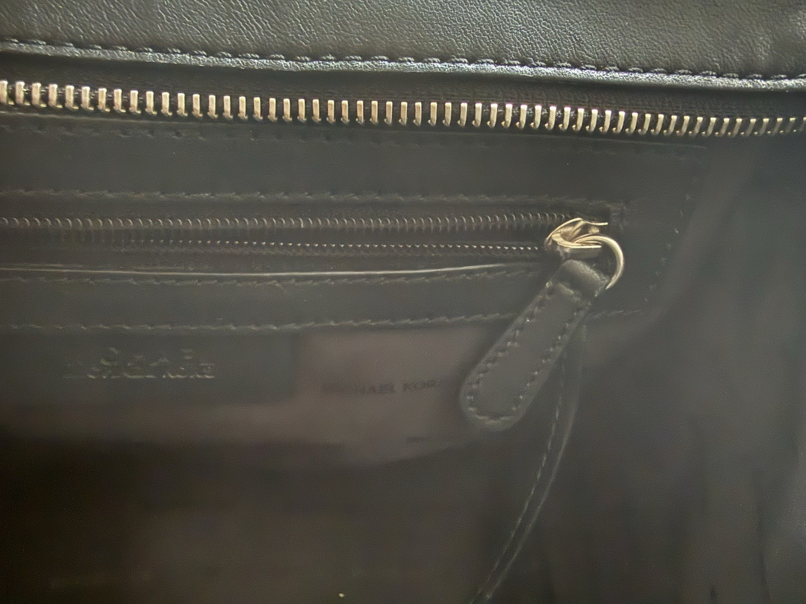 Michael Kors Selma Large Black Leather Grommet Studded Satchel Handbag Silver