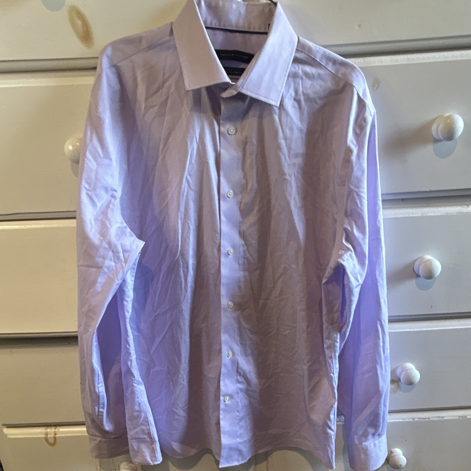 Tommy Hilfiger THFlex Supima Slim Fit Stretch Pink Check Dress Shirt Size Large