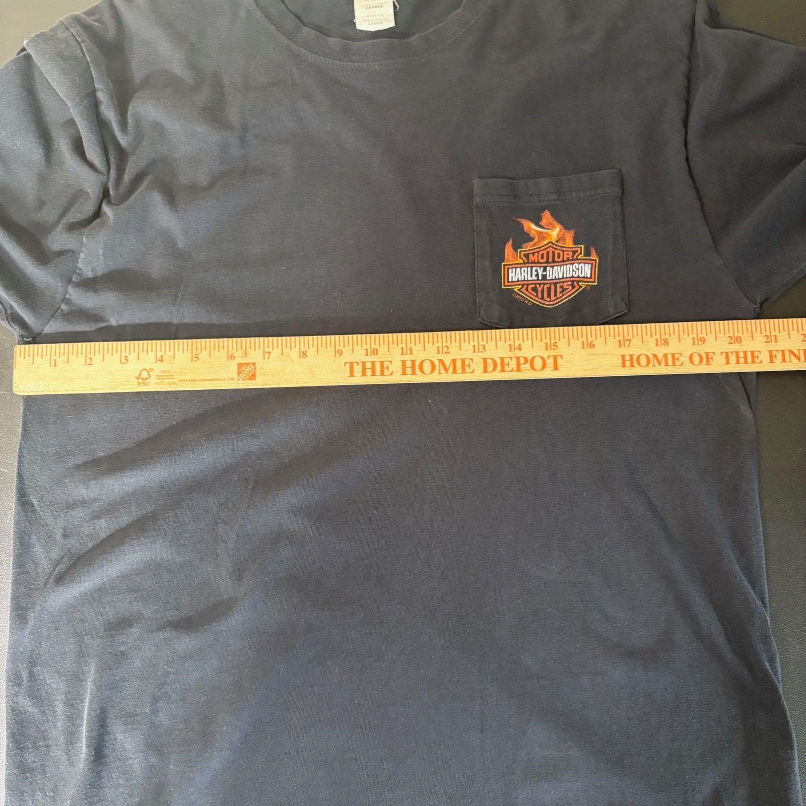 VTG 2005 Harley Davidson Chicago Skyline Flame Long Sleeve Graphic T Shirt Sz L