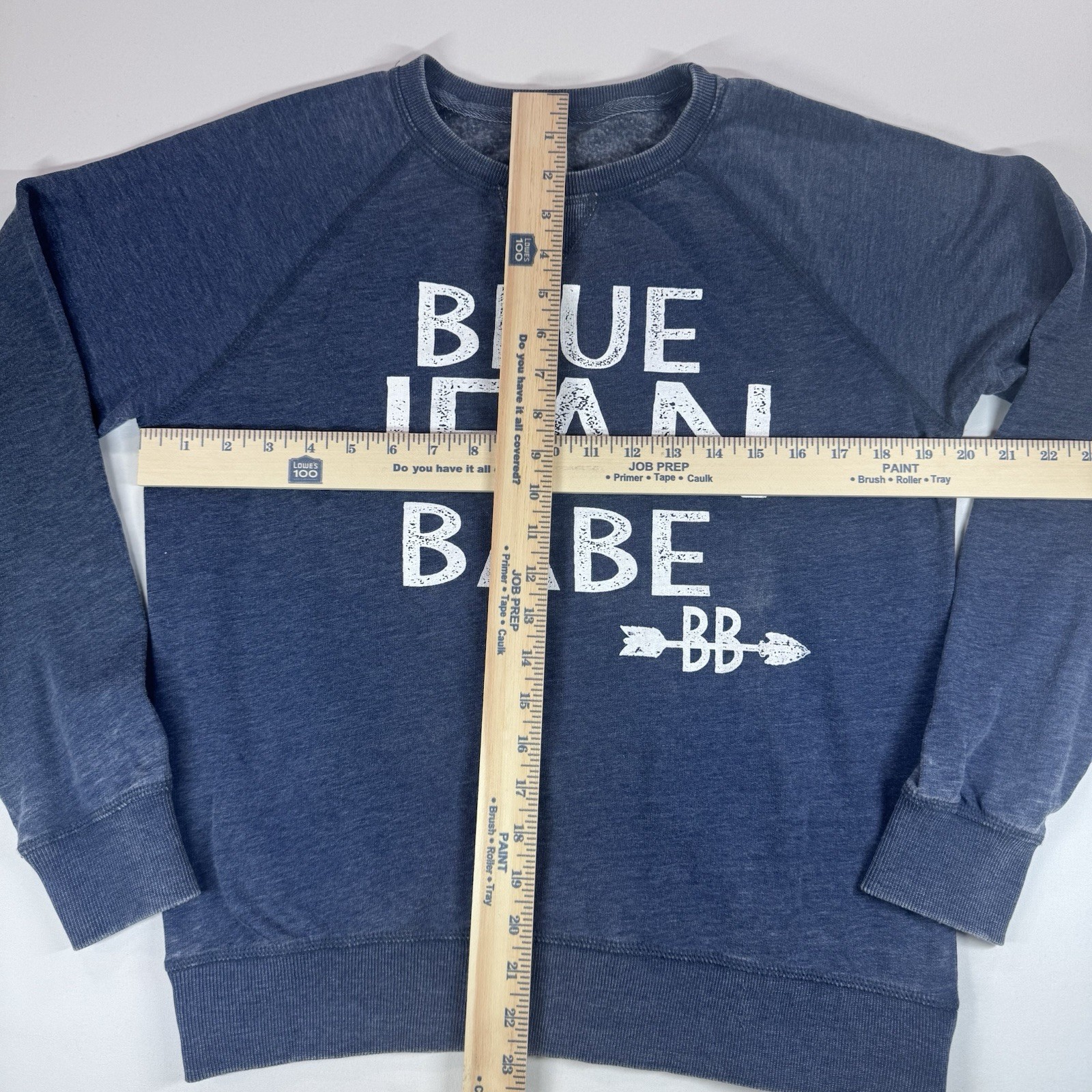 U.S. Apparel Womens Lightweight Crew Neck Sweatshirt, Blue Jean Babe, M