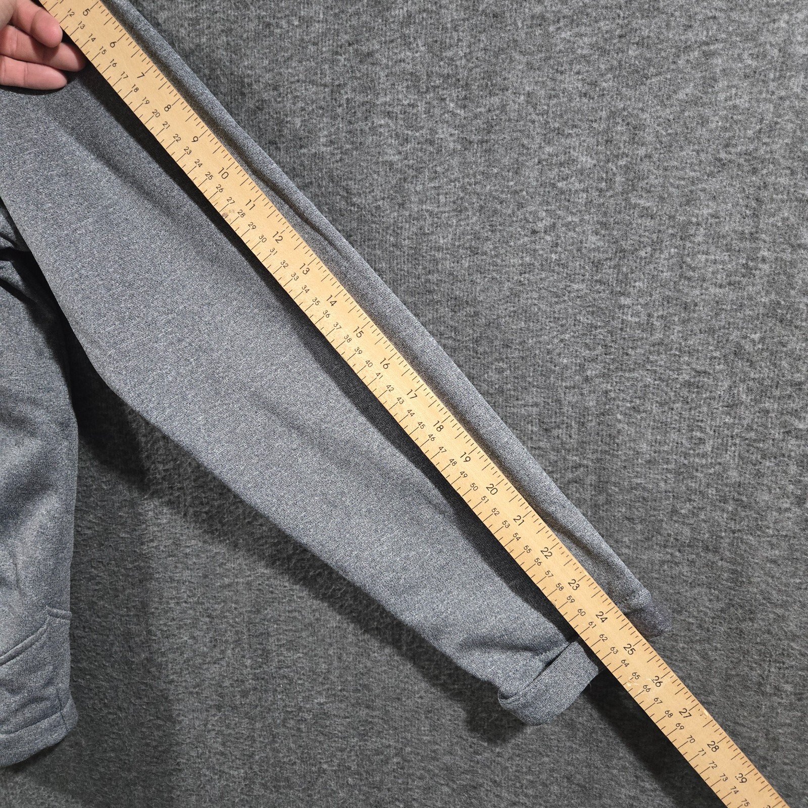Free Country Marled Tech Solid Gray Full Zip Hooded Fleece Mens Size XL