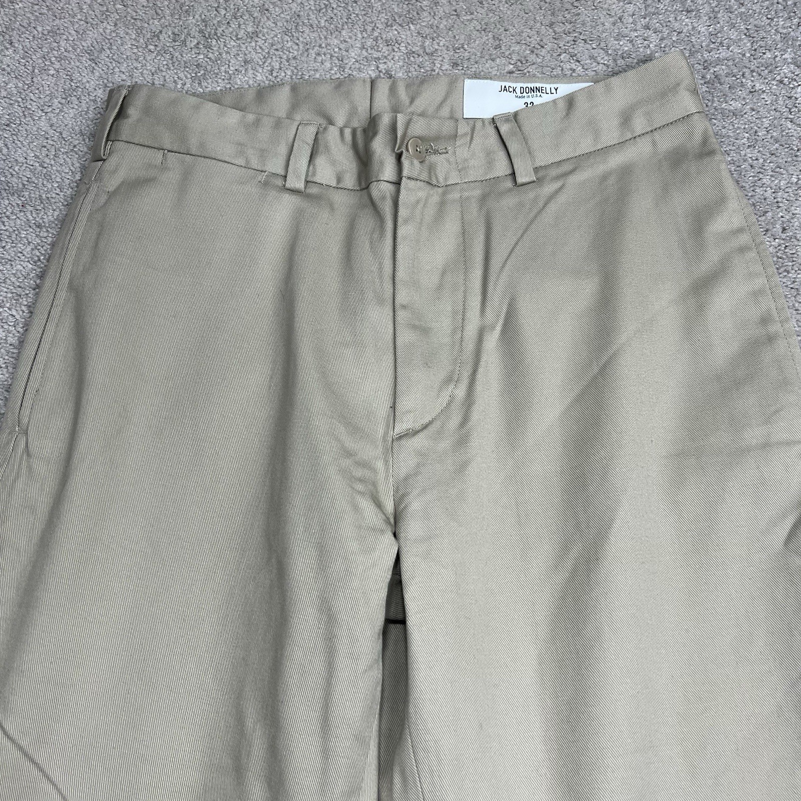 Jack Donnelly M3 Twill Khaki Chino Pants Mens 32 Made In USA Unhemmed 39” NWOT
