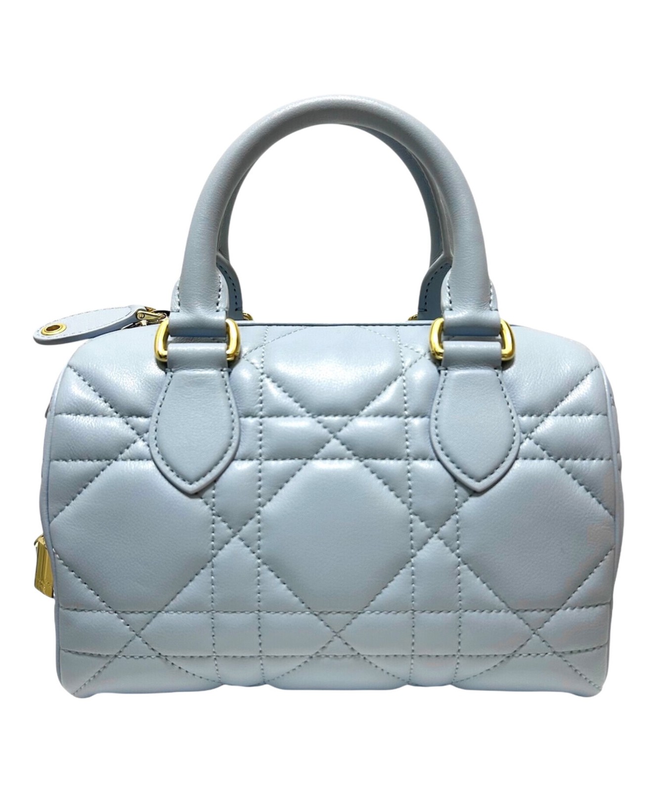 Christian Dior Boston Bag Groove 20 Pale Blue Calfskin Width 7.87 in Women 99