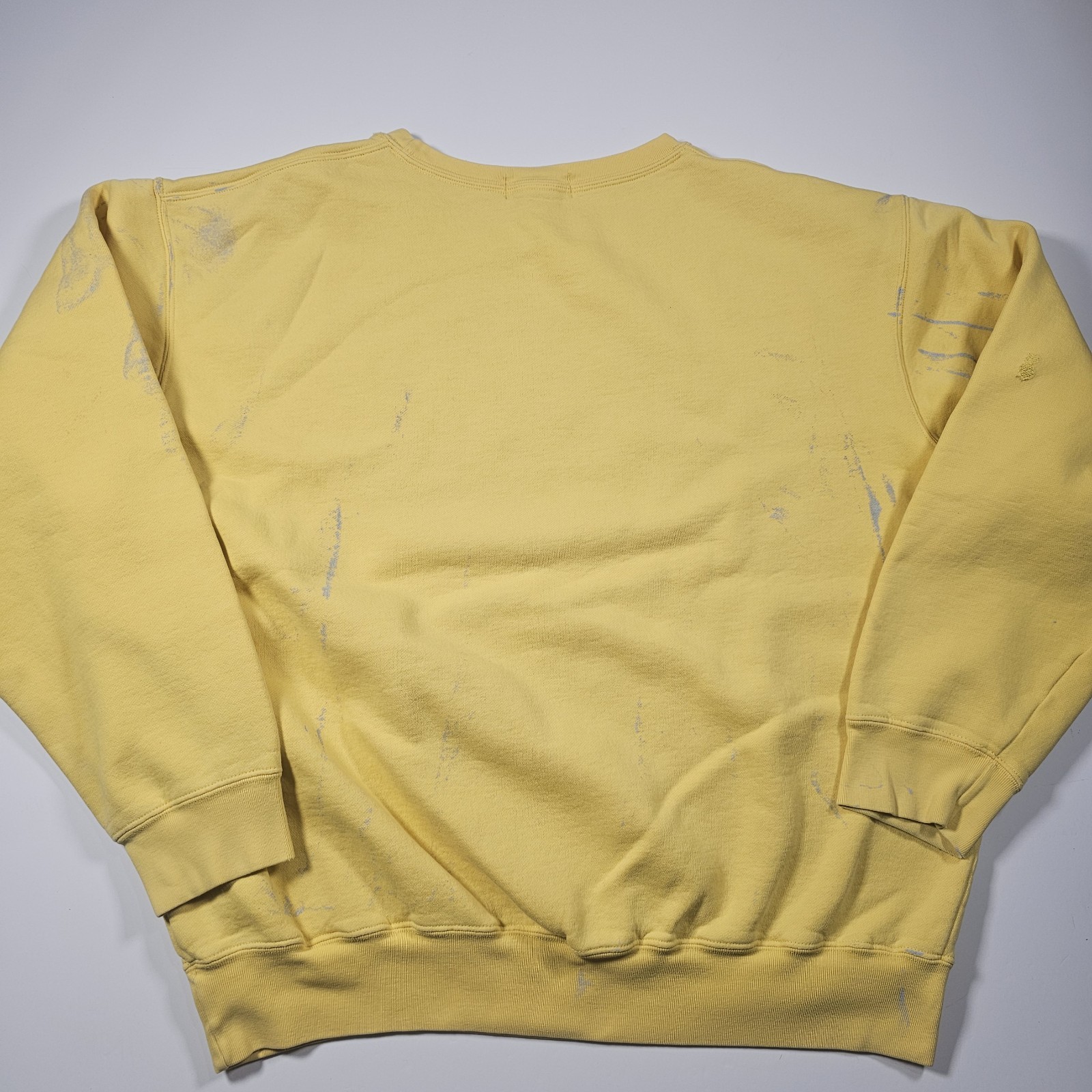 Vintage Polo Ralph Lauren Crewneck Sweatshirt Yellow Paint Splat Men’s Large 90s