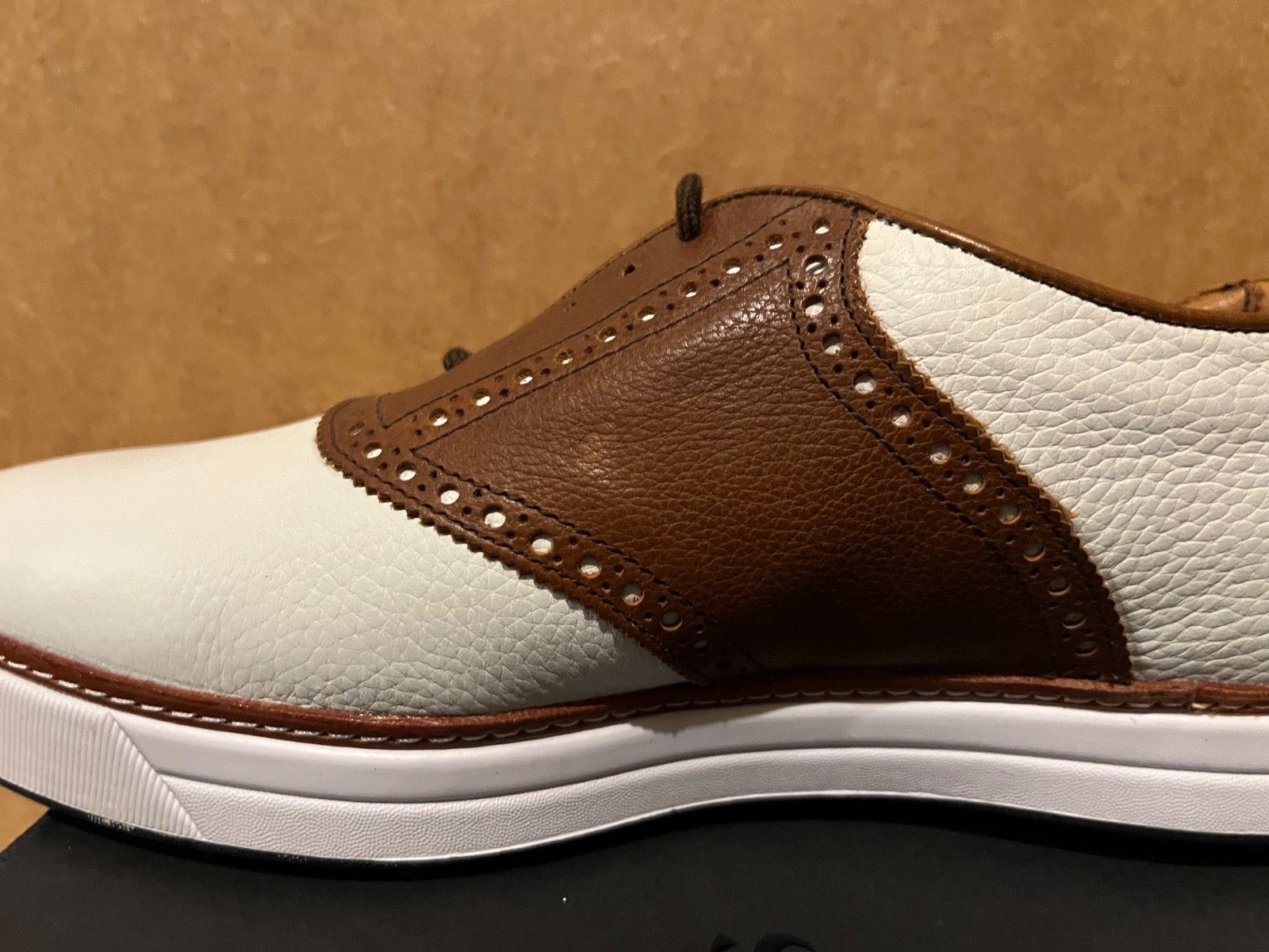 Allen Edmonds Straits Derby Saddle WATERPROOF Leather Golf Shoes sz 10 7349 USA