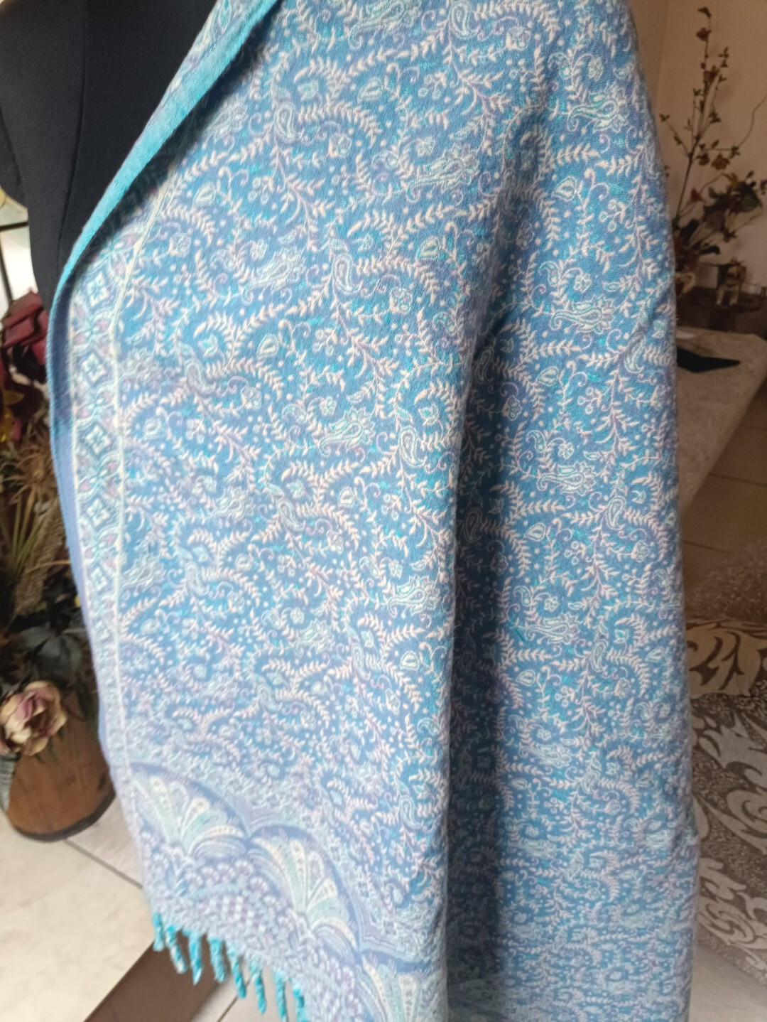 THICK WARM gift yak wool shawl handmade Reversible Yoga Throw meditation Blanket